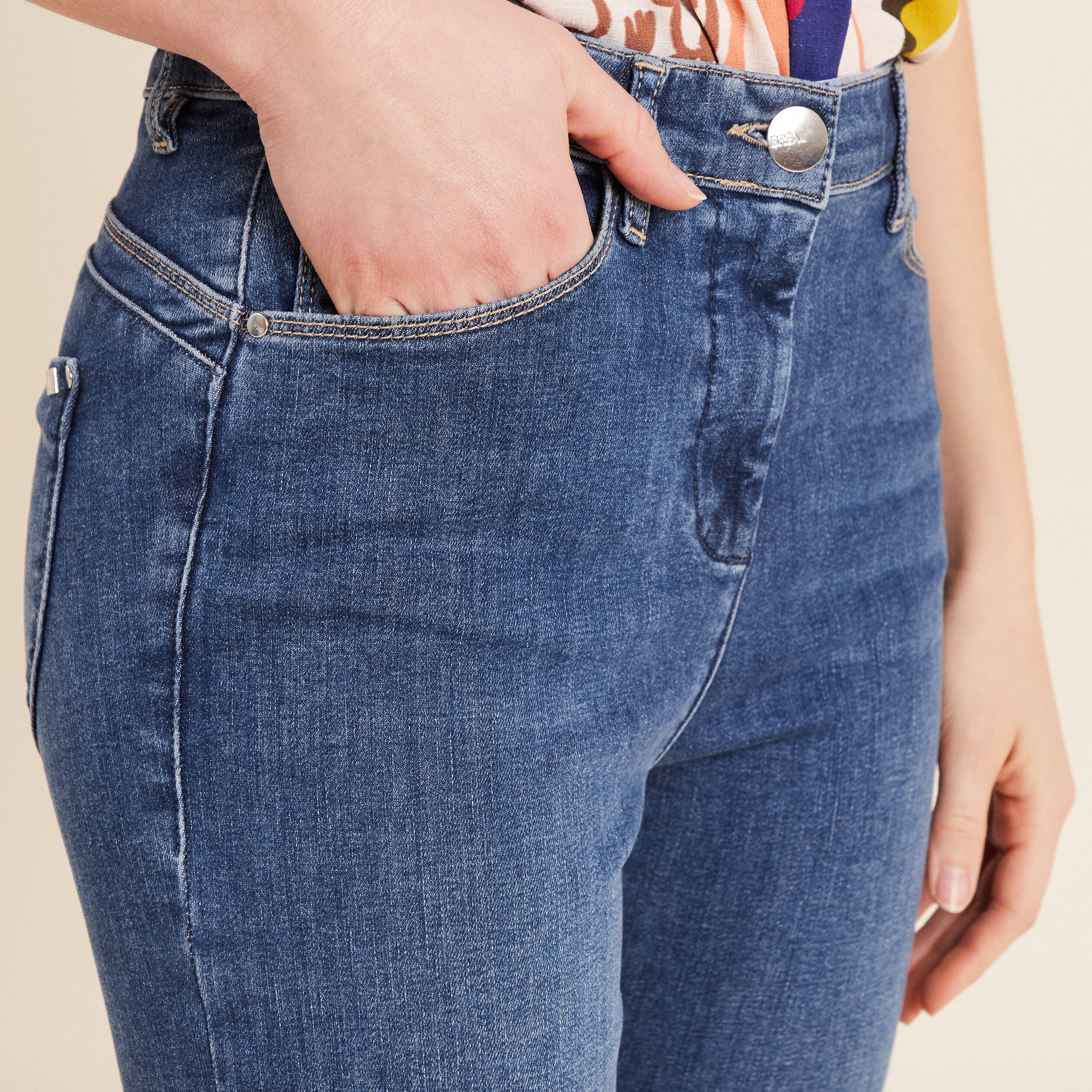 Pantalon magique l'unique denim double stone femme