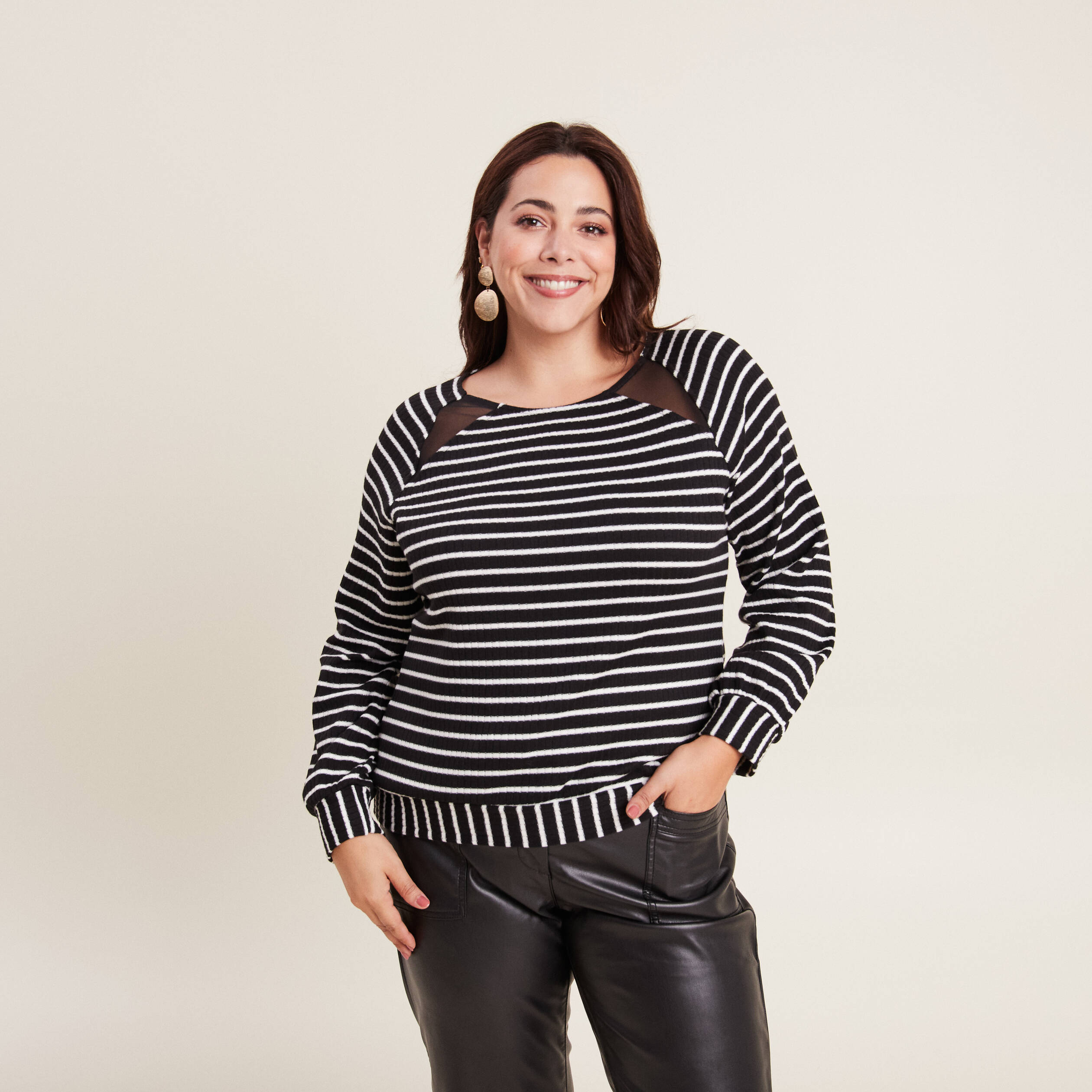 T-shirt manches longues noir femme