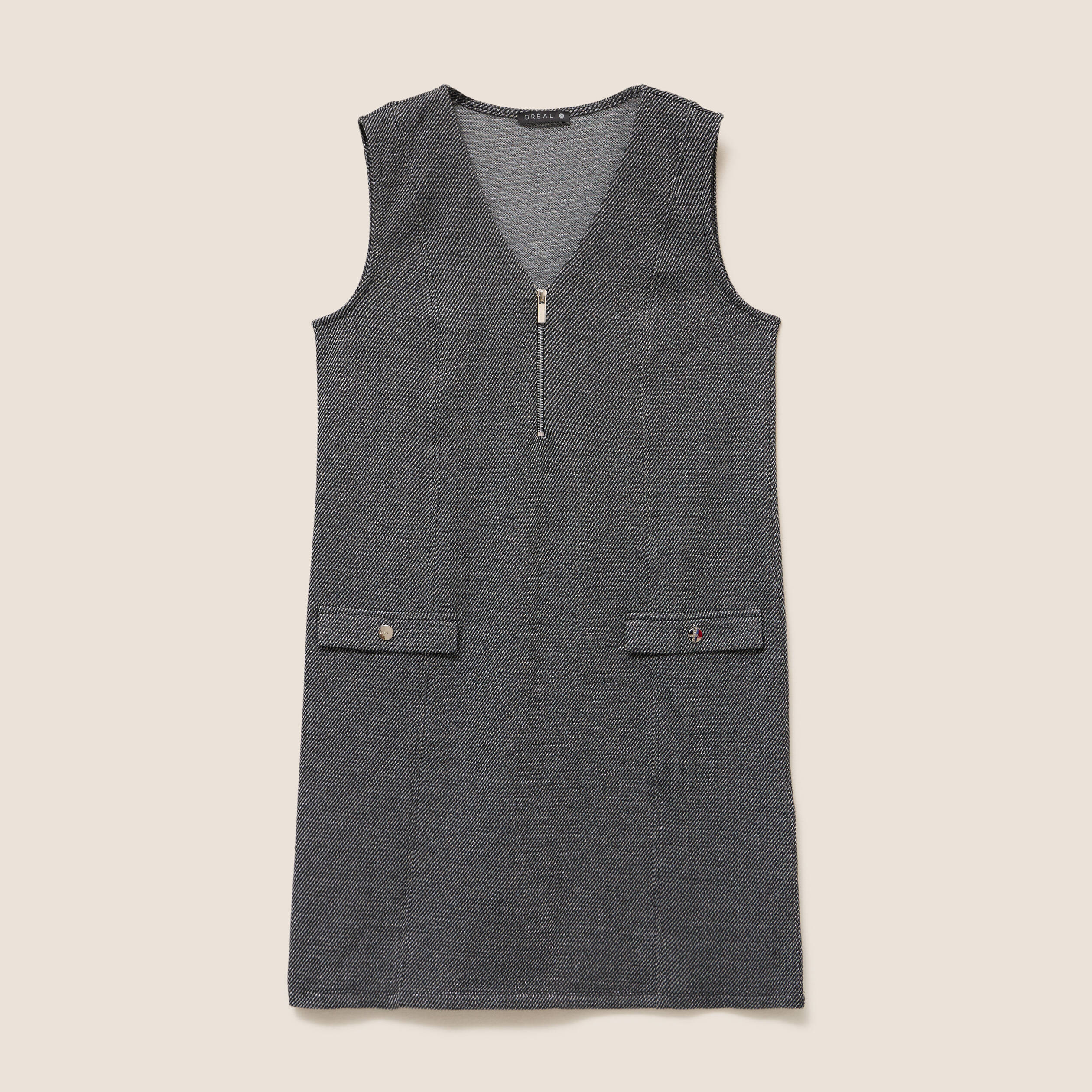 Robe chasuble gris femme