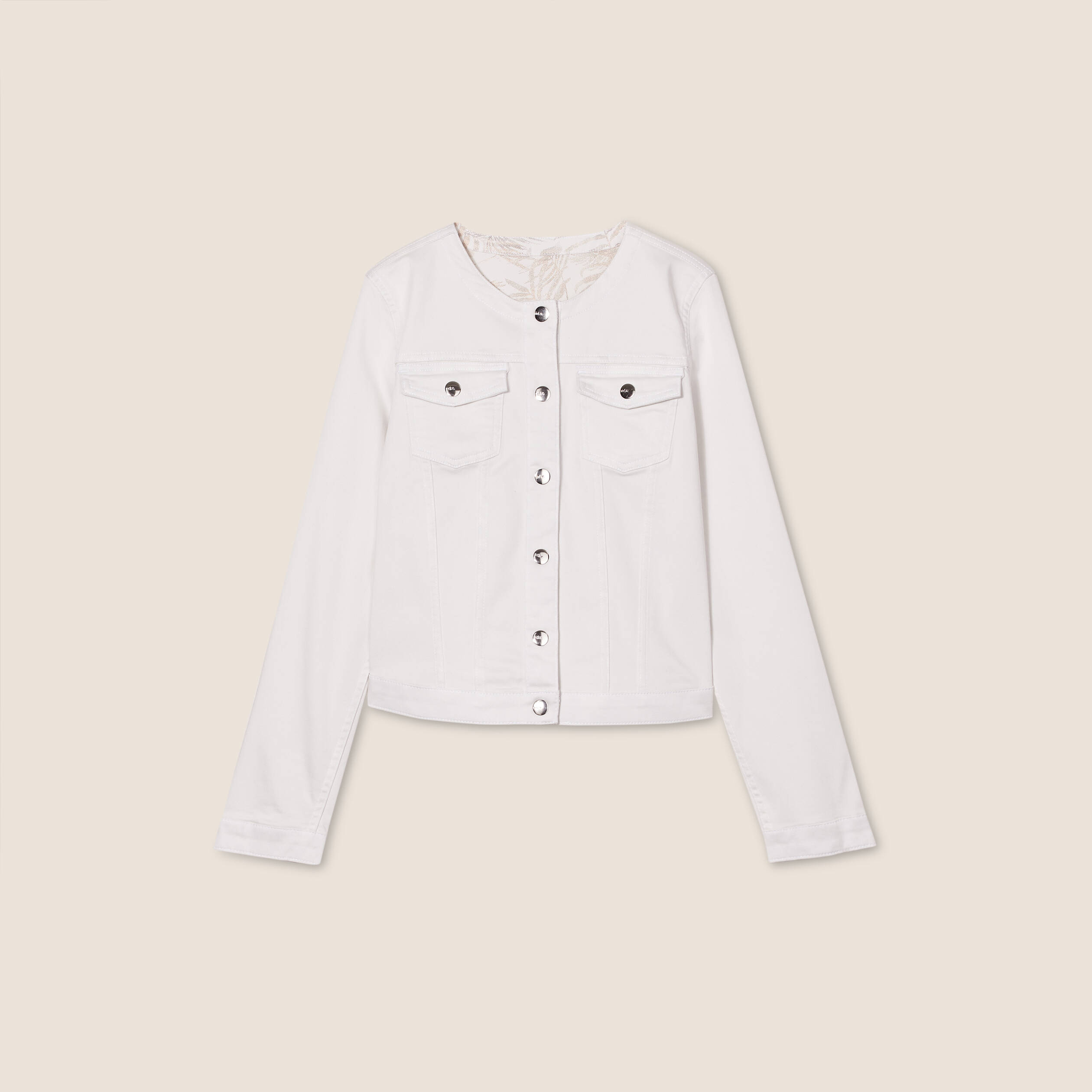 Veste réversible boutonnée ivoire femme