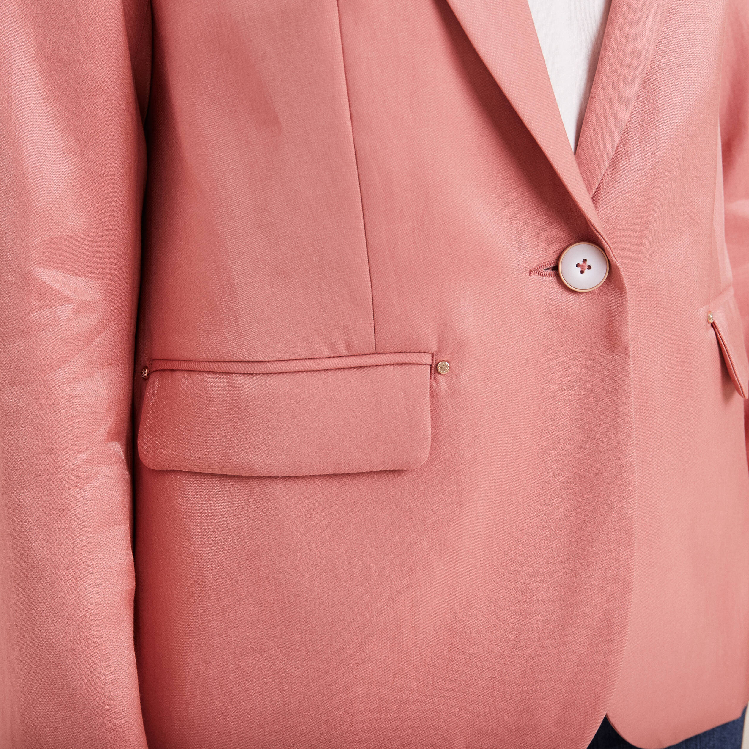 Veste tailleur irisé terracotta femme