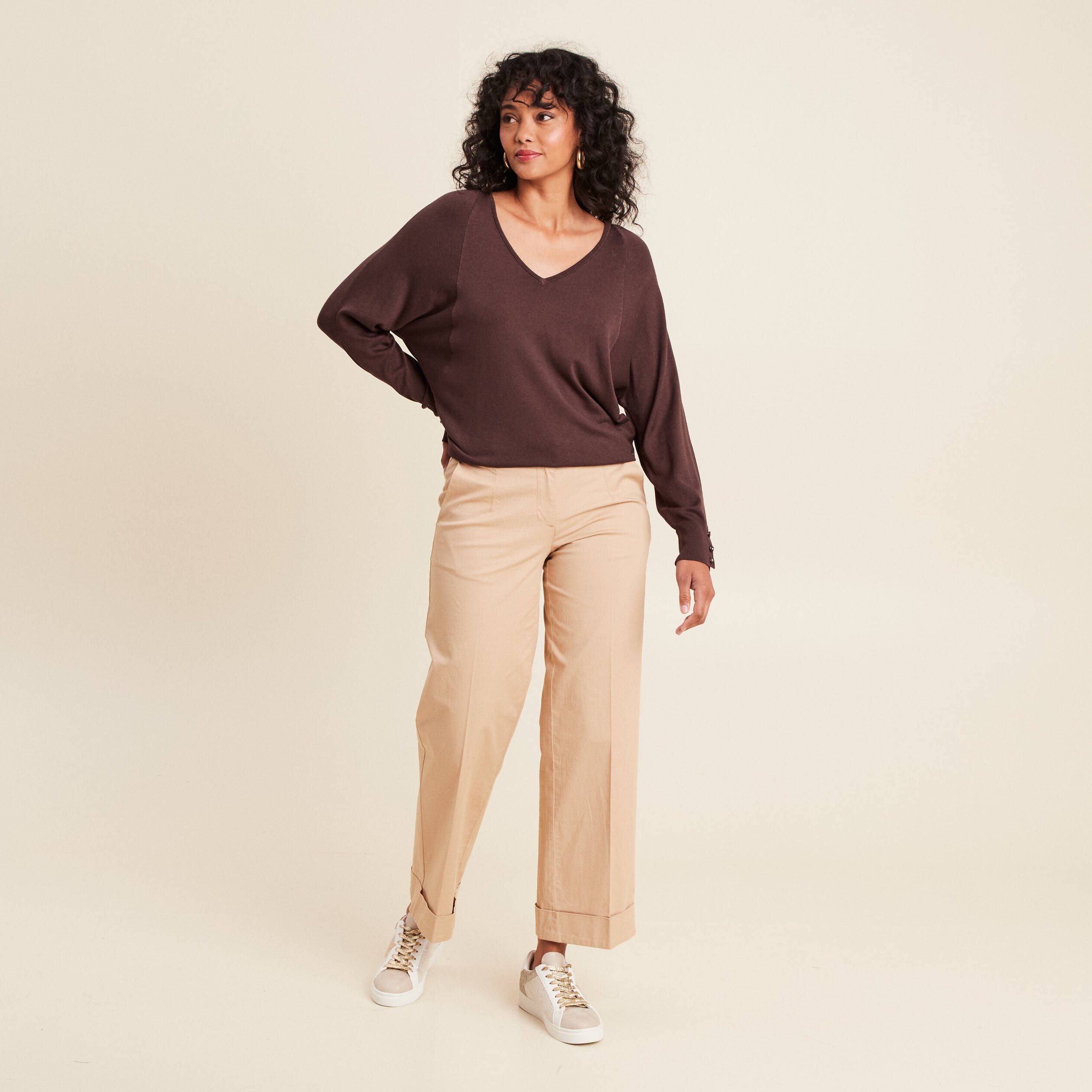 pull manches longues marron femme Pull manches longues marron femme
