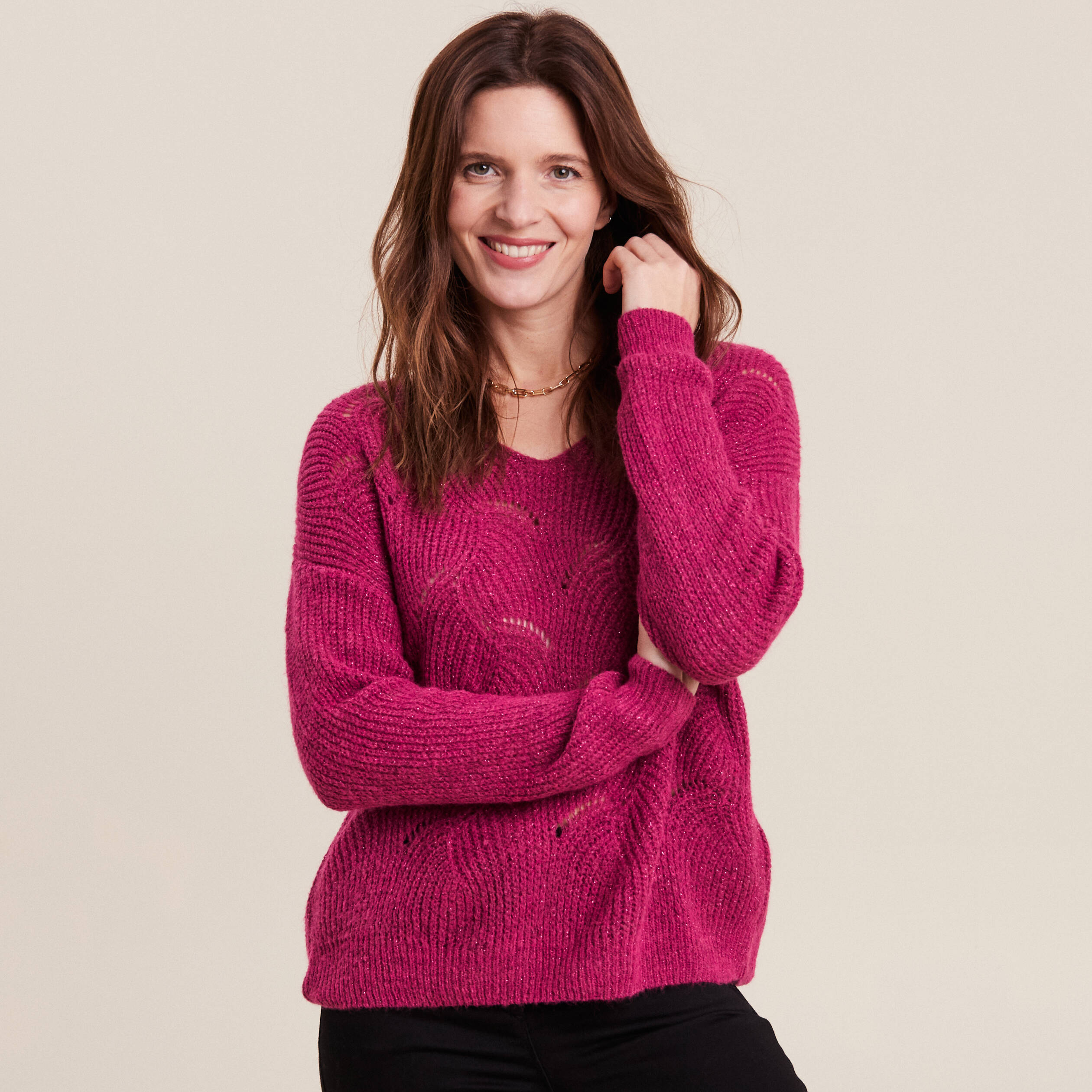 Pull fushia femme clearance