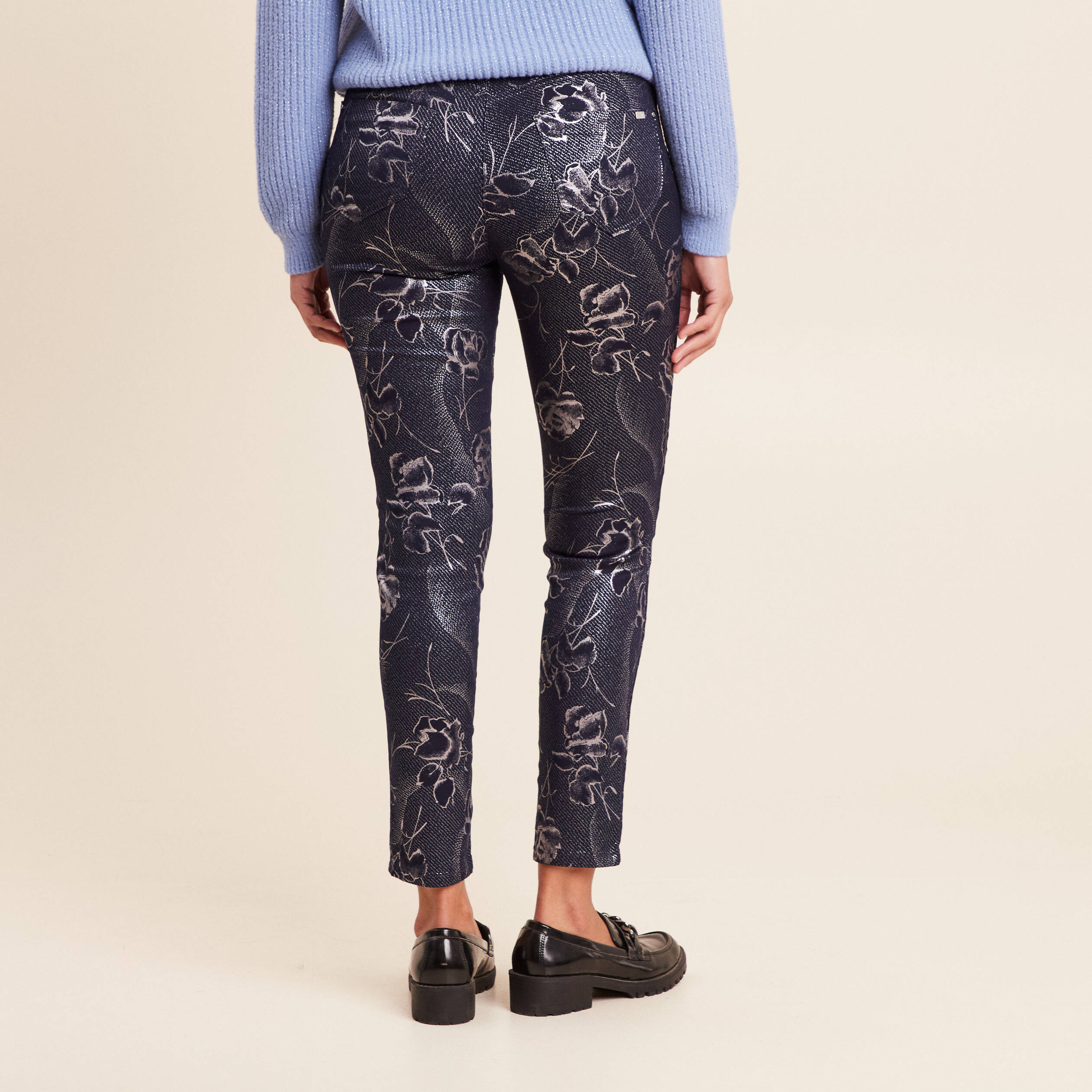 Pantalon magique Le L&eacute;ger enduit bleu femme