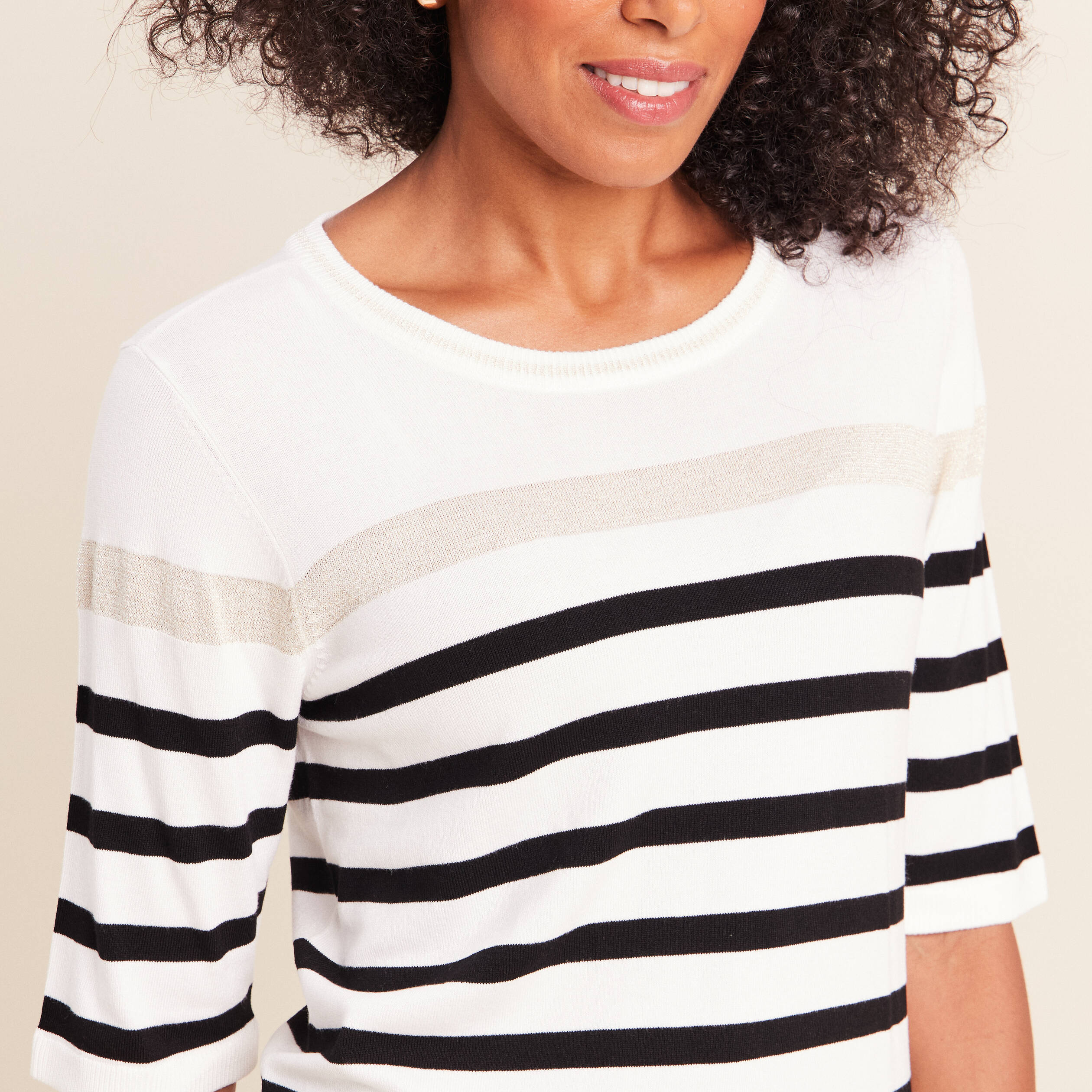 Pull col rond noir femme