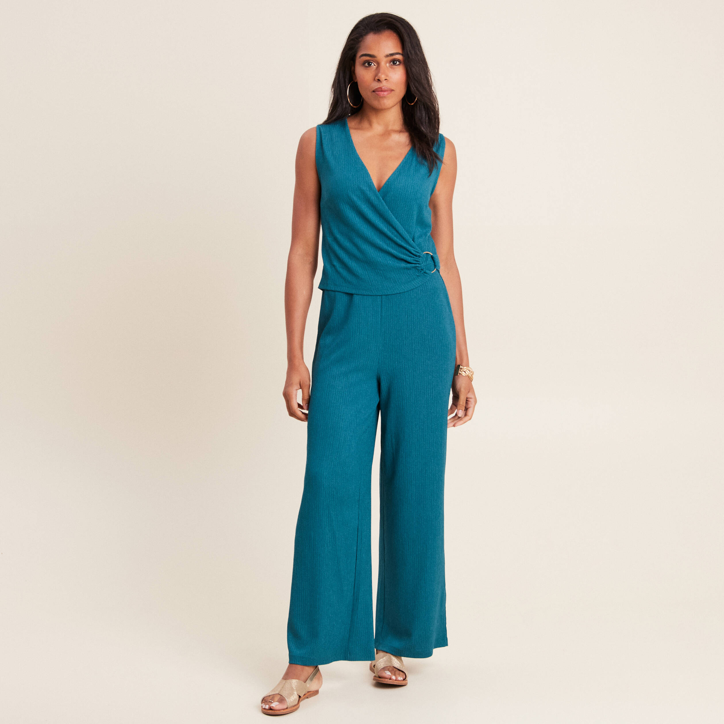 Combinaison pantalon vert femme