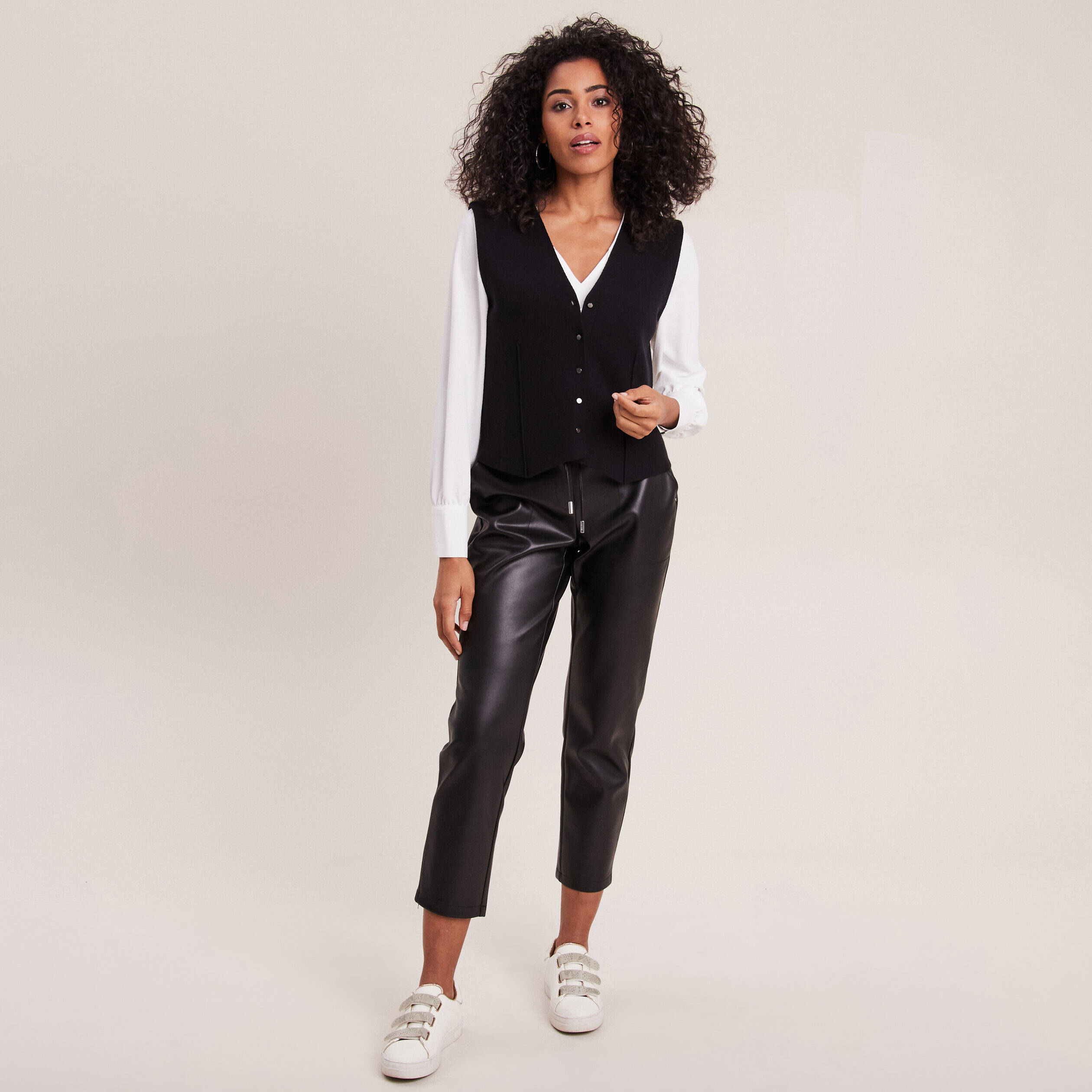 Gilet veston sans manches noir femme