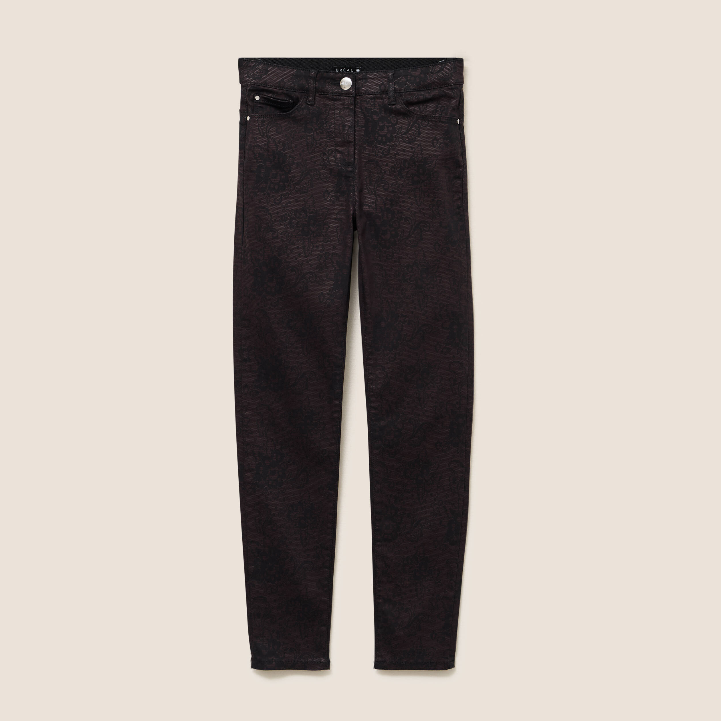 Pantalon magique L'Unique coupe ajust&eacute;e bordeaux femme