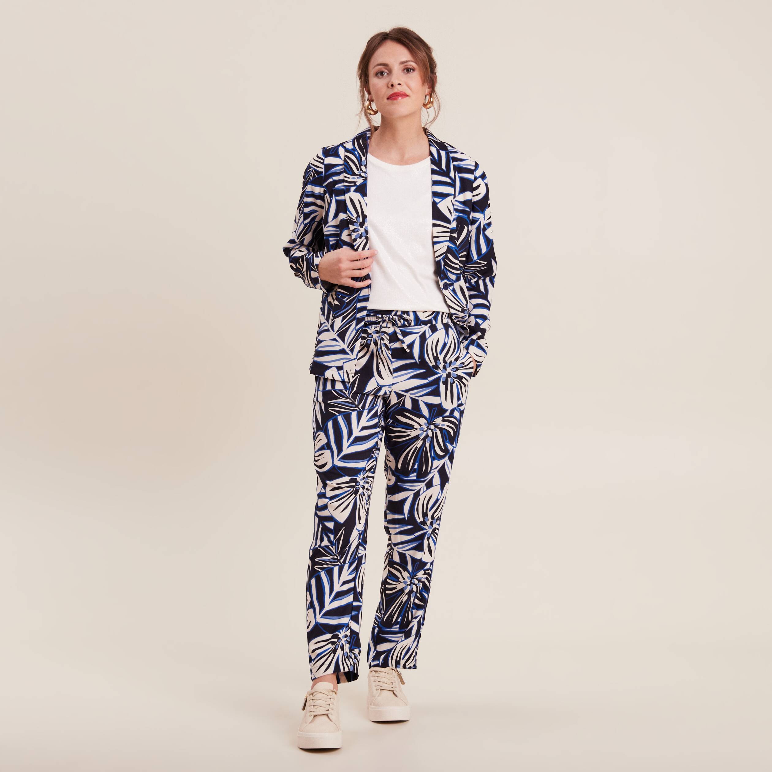 Ensemble chemise pull sans manche XANTHE bleu ciel