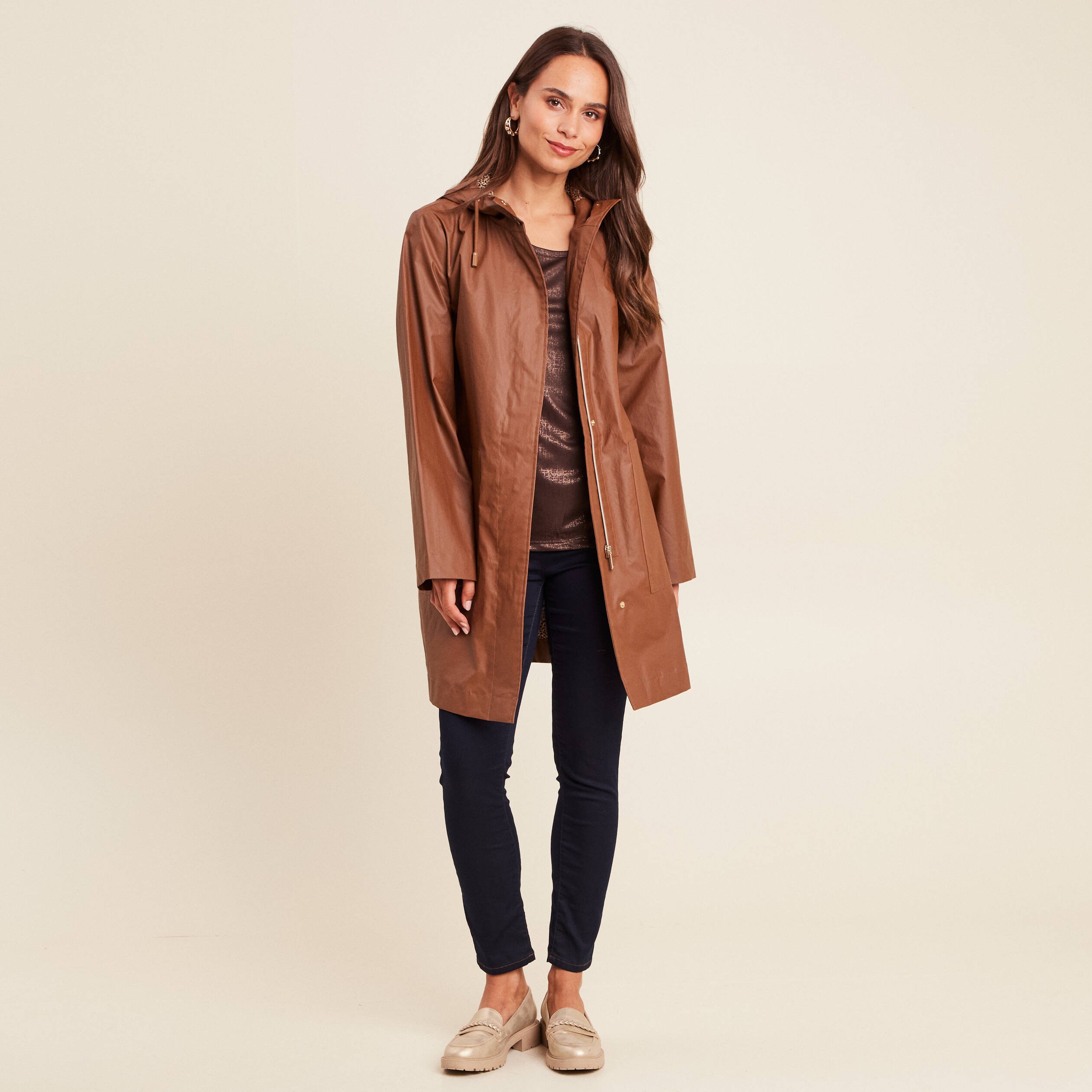 parka a capuche marron fonce femme Parka à capuche marron foncé femme