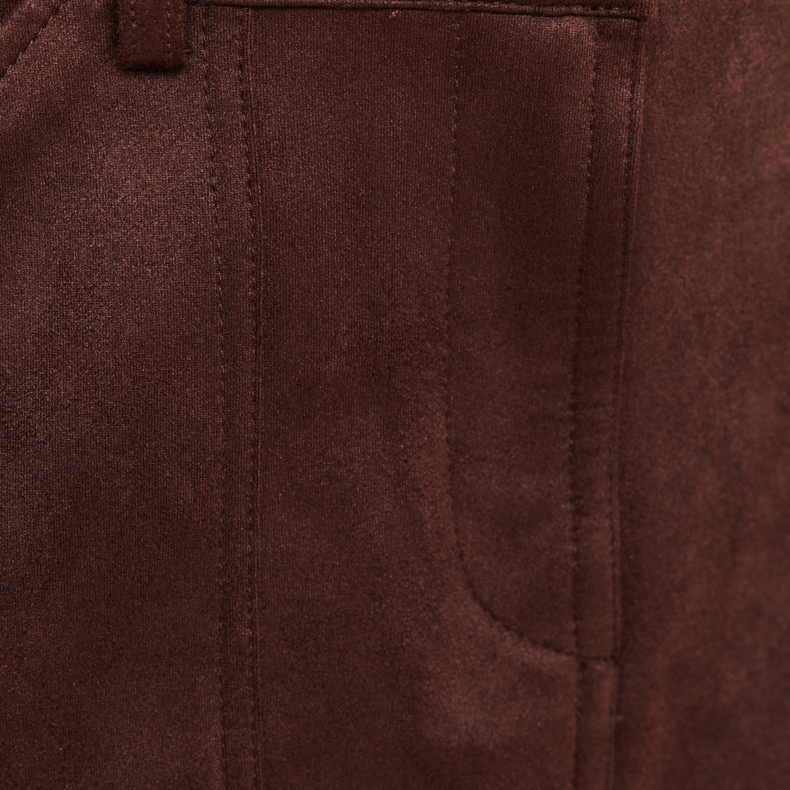 Jupe longue droite su&eacute;dine marron fonc&eacute; femme