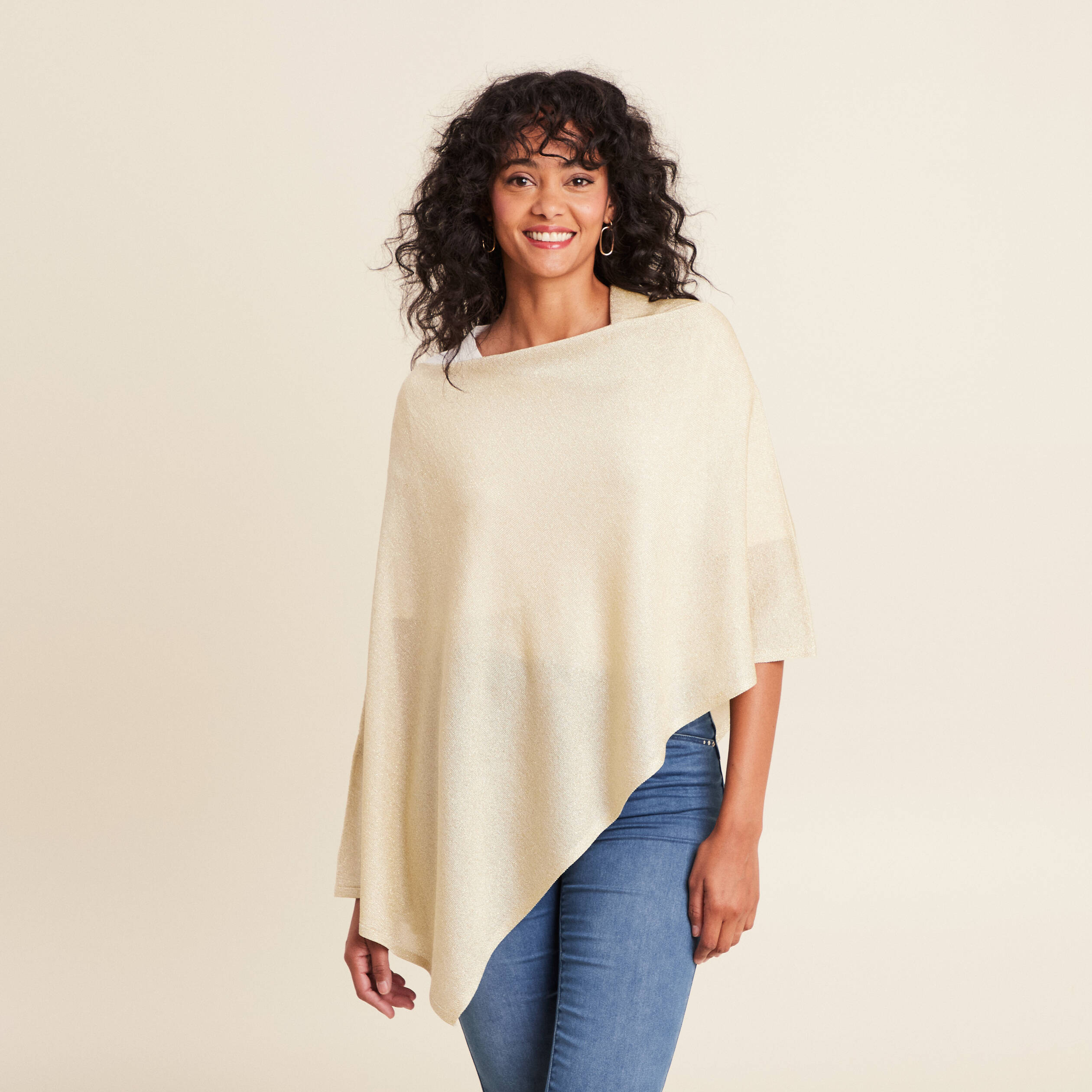 poncho couleur or femme Poncho couleur or femme