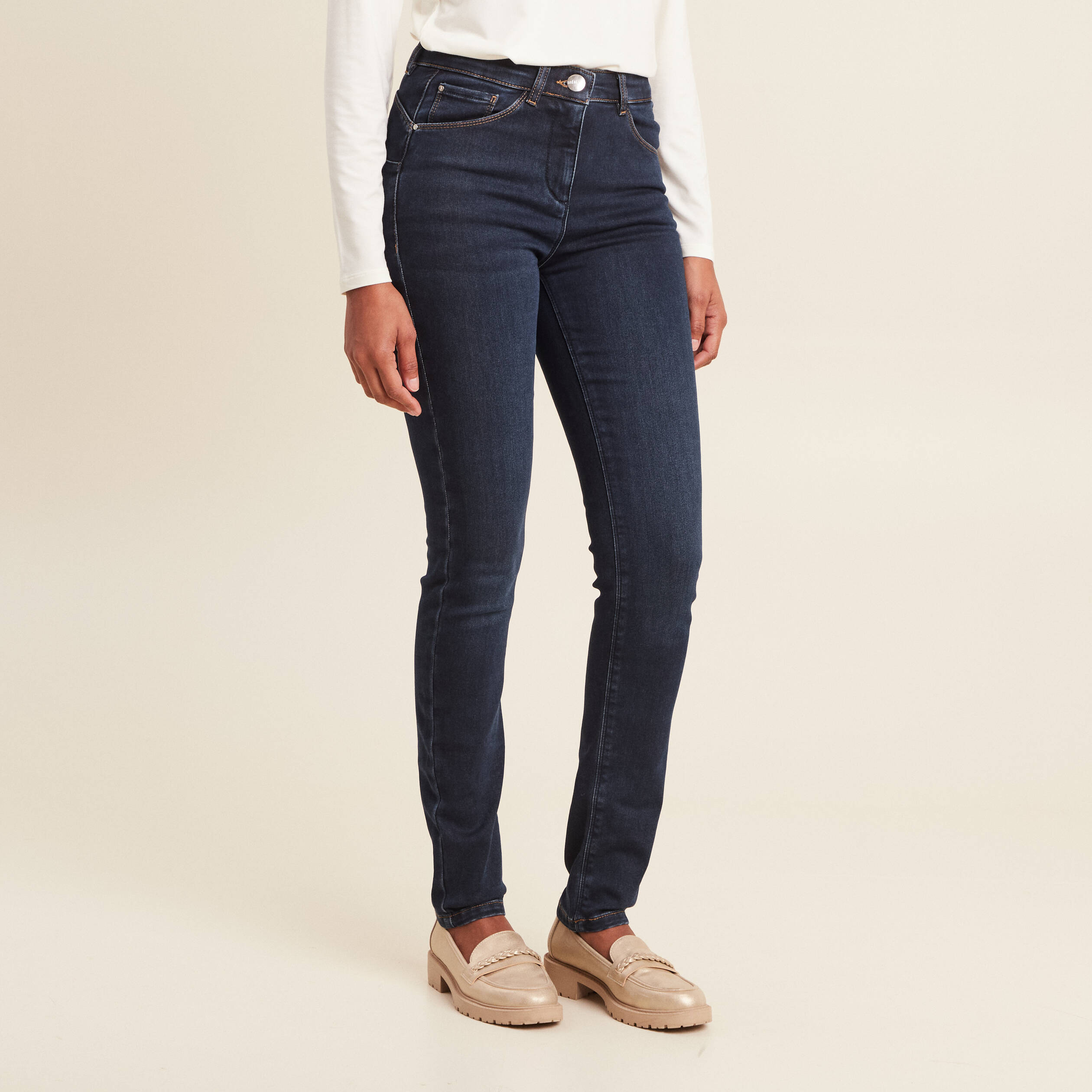 Pantalon chaud magique denim brut femme