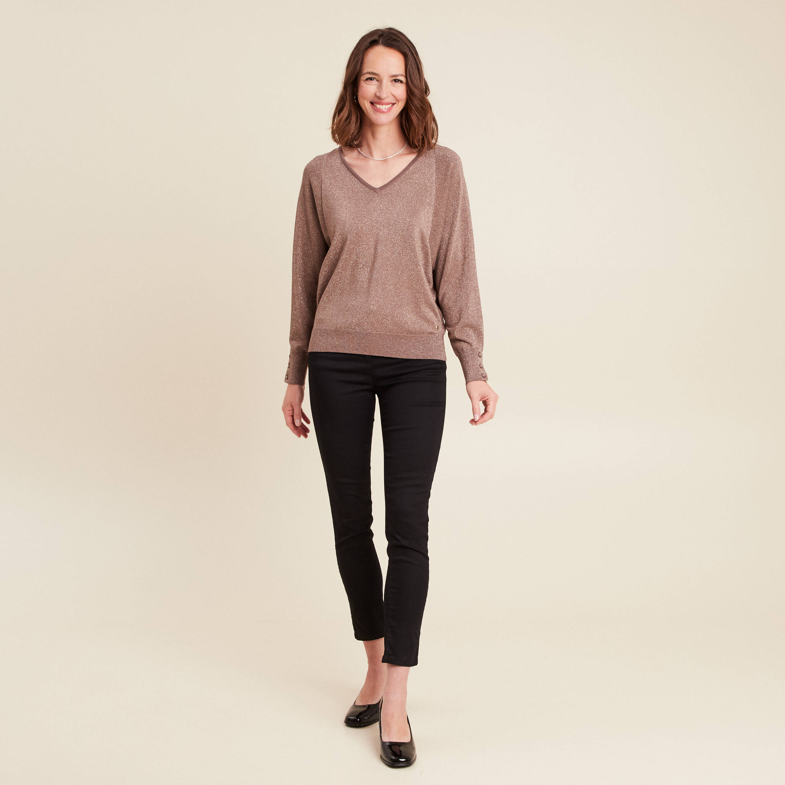 pull manches longues couleur cuivre femme Pull manches longues couleur cuivre femme