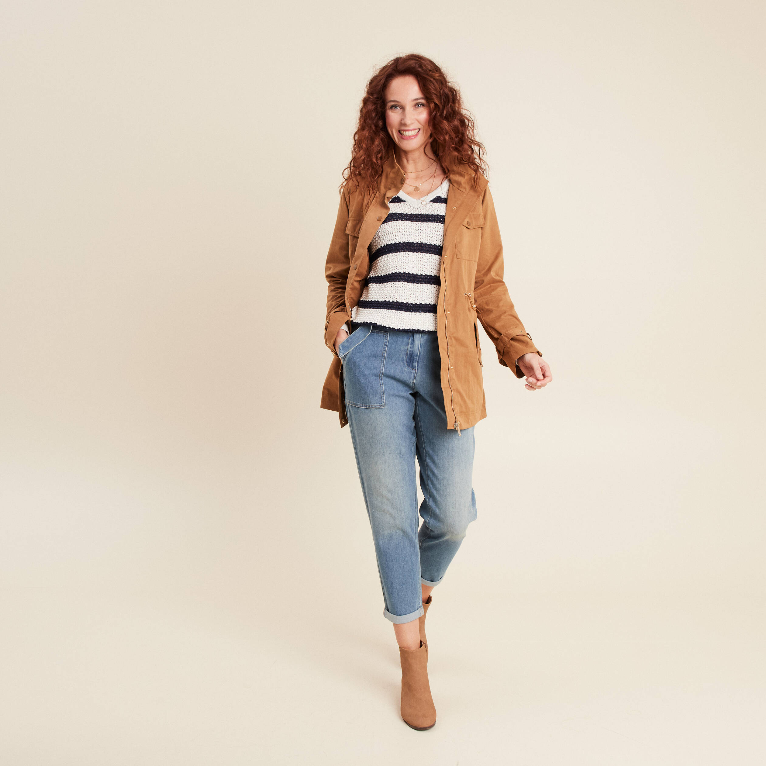 Jean paperbag 7/8ème denim double stone femme