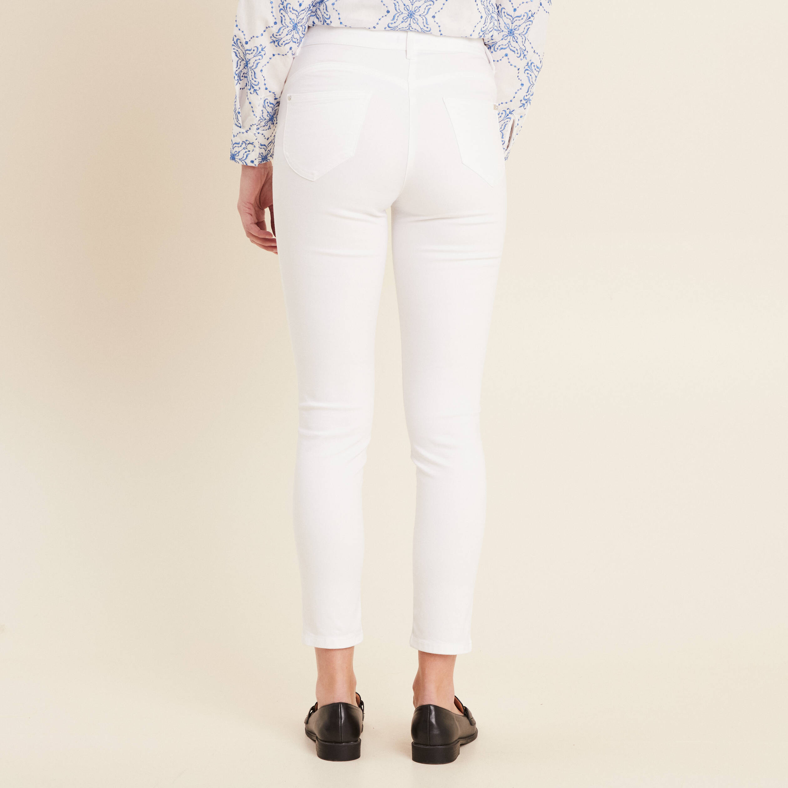 Pantalon magique Le L&eacute;ger coupe ajust&eacute;e blanc femme