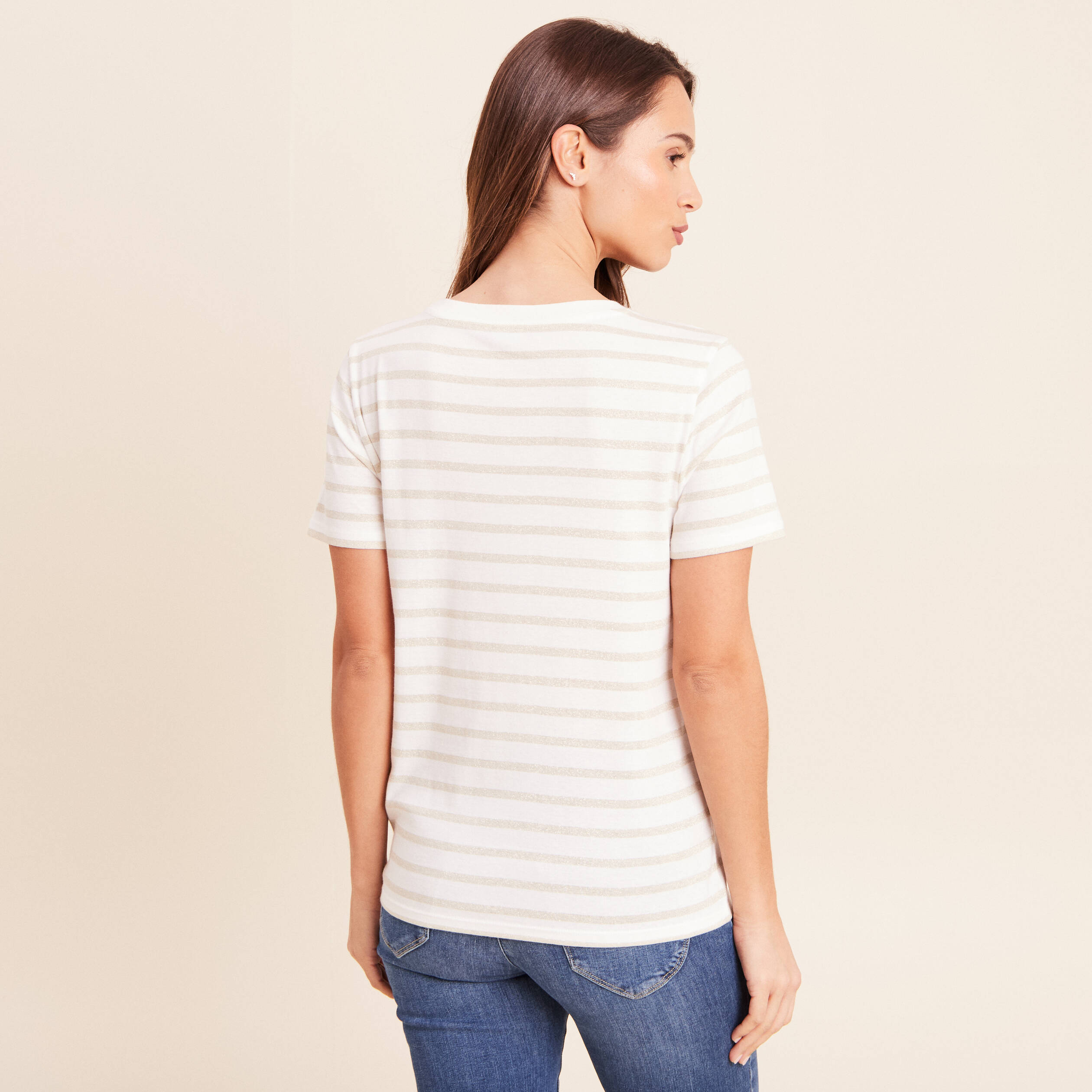 T-shirt manches courtes blanc femme