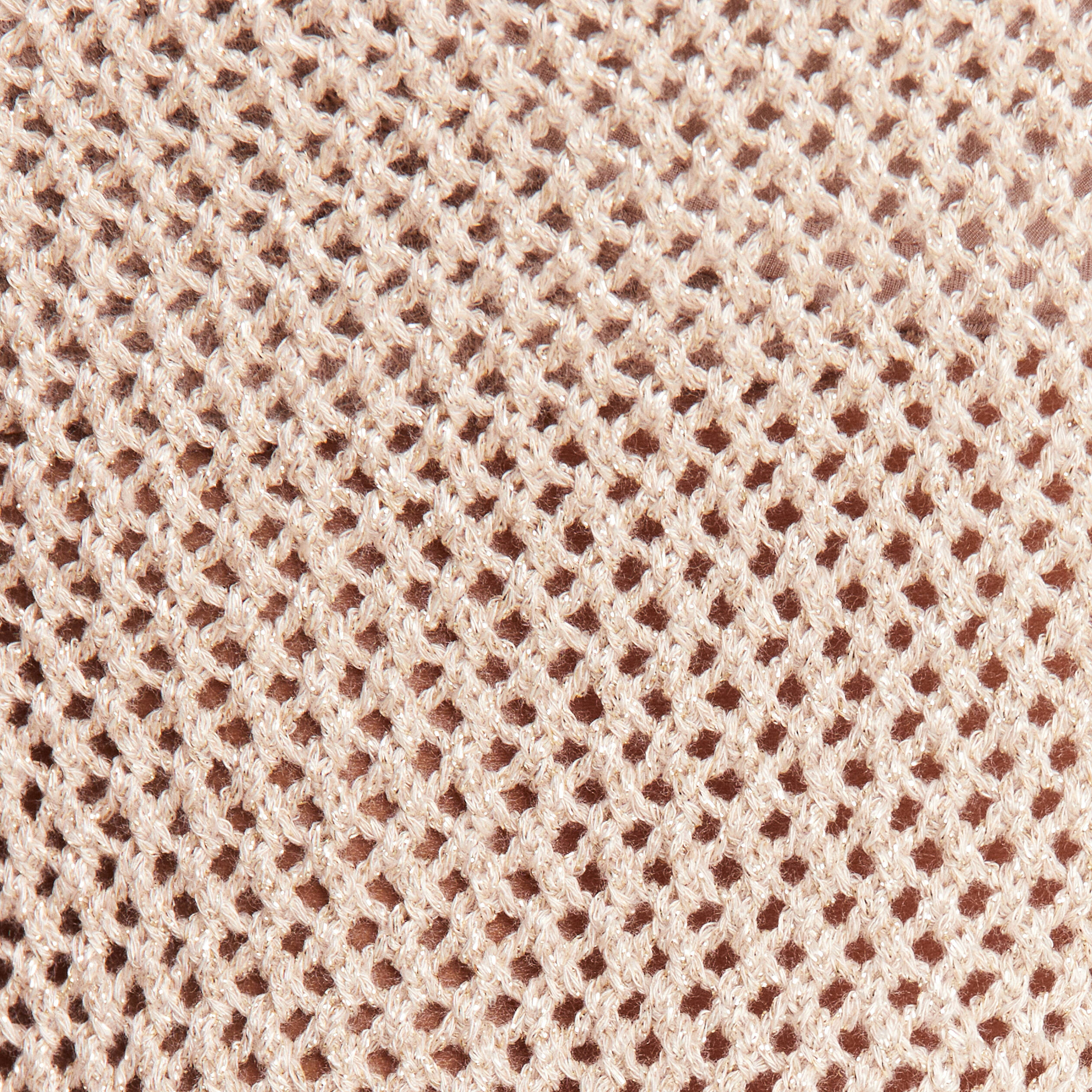 Pull manches courtes ajouré couleur or femme
