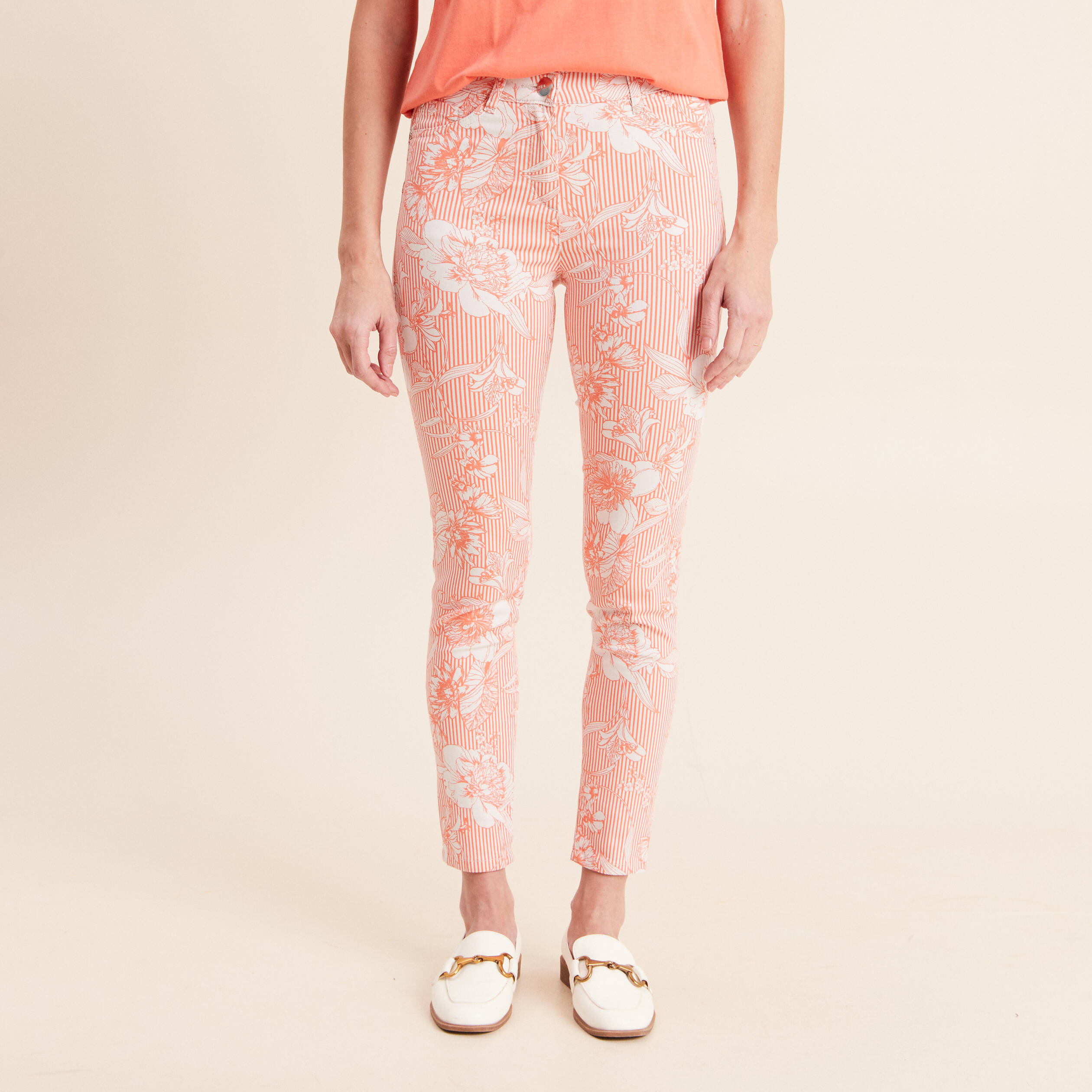 Pantalon magique Le L&eacute;ger coupe ajust&eacute;e orange femme