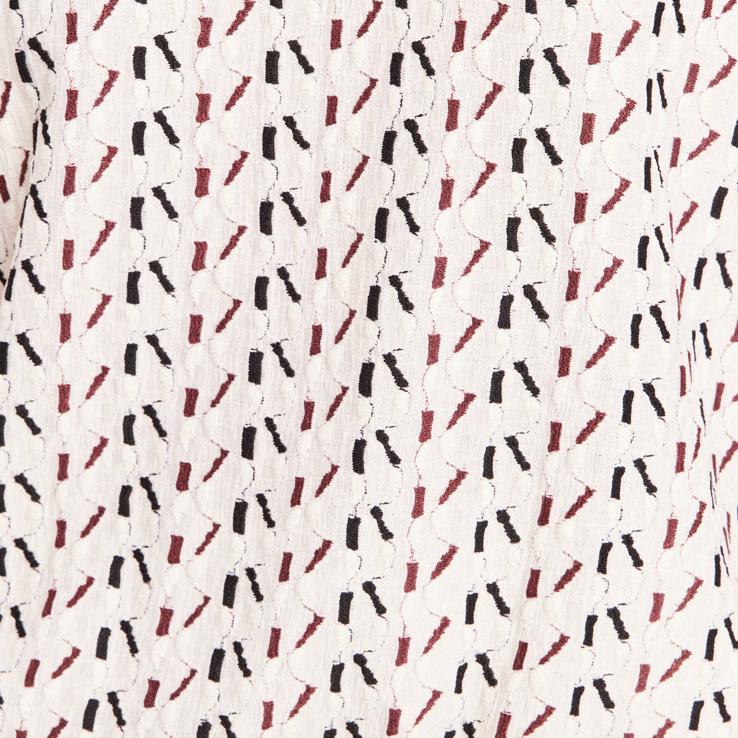 T-shirt effet boule col v manches coudes blanc femme