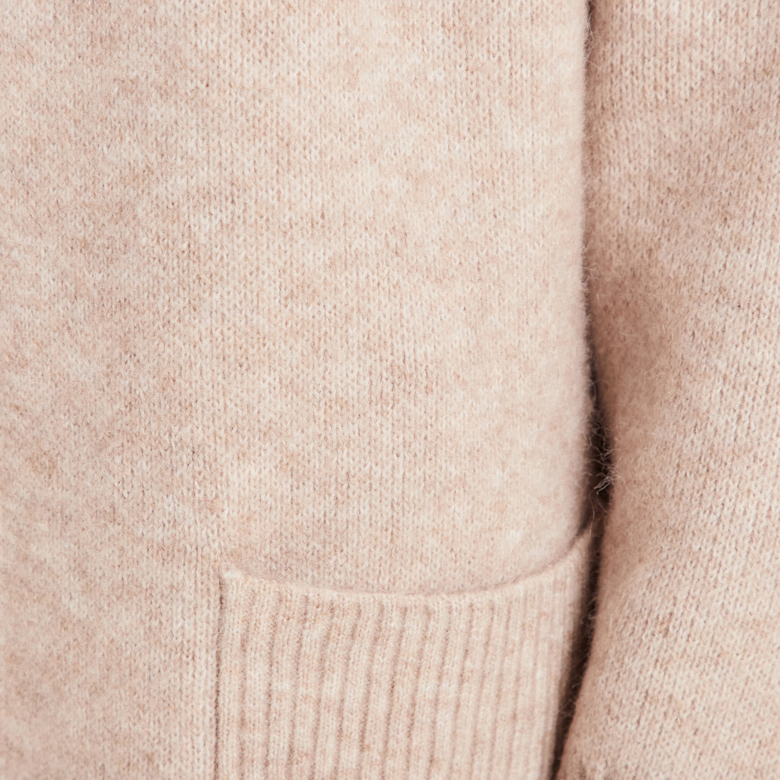 Gilet manches longues avec poches creme femme