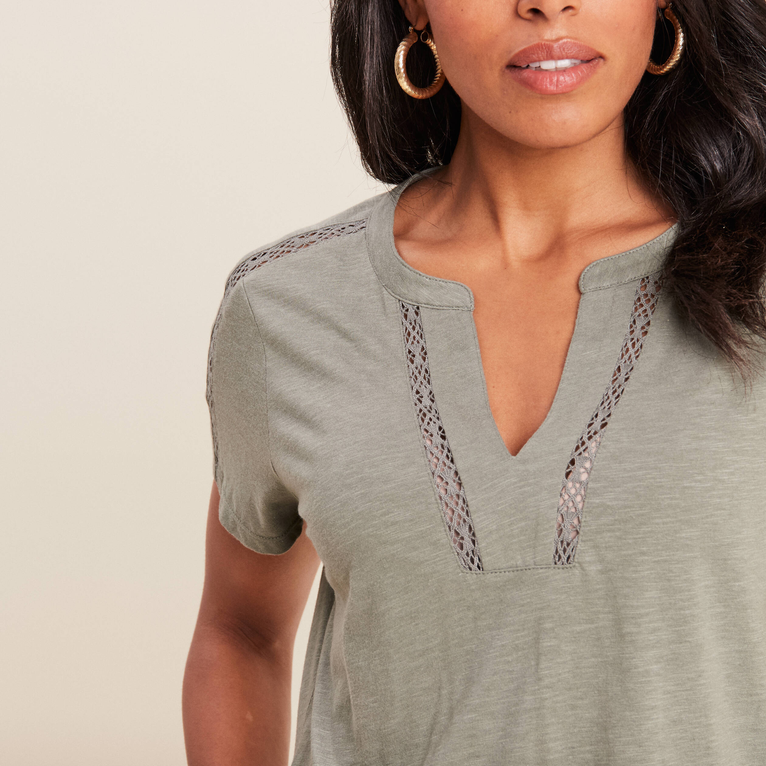 T-shirt manches courtes vert clair femme