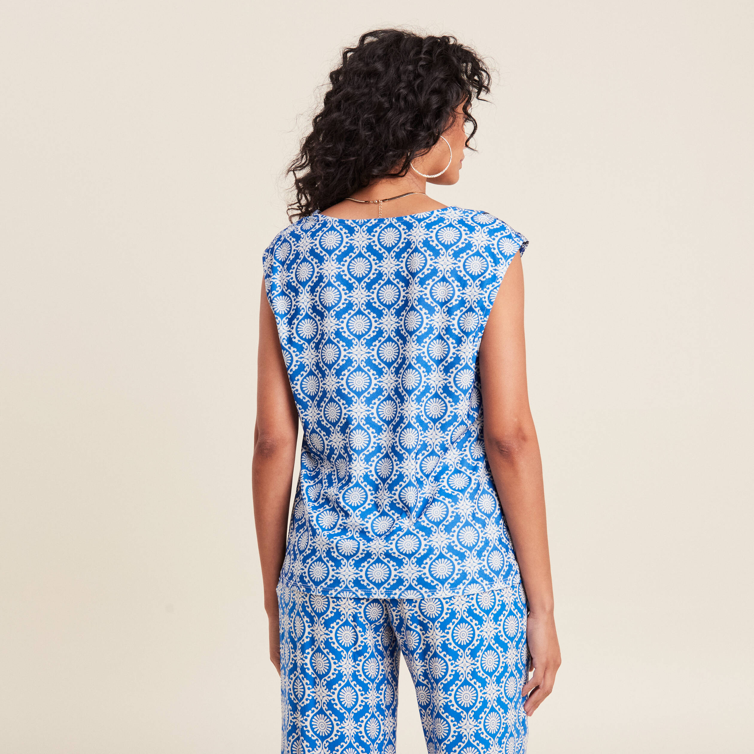 Débardeur sans manches bleu femme