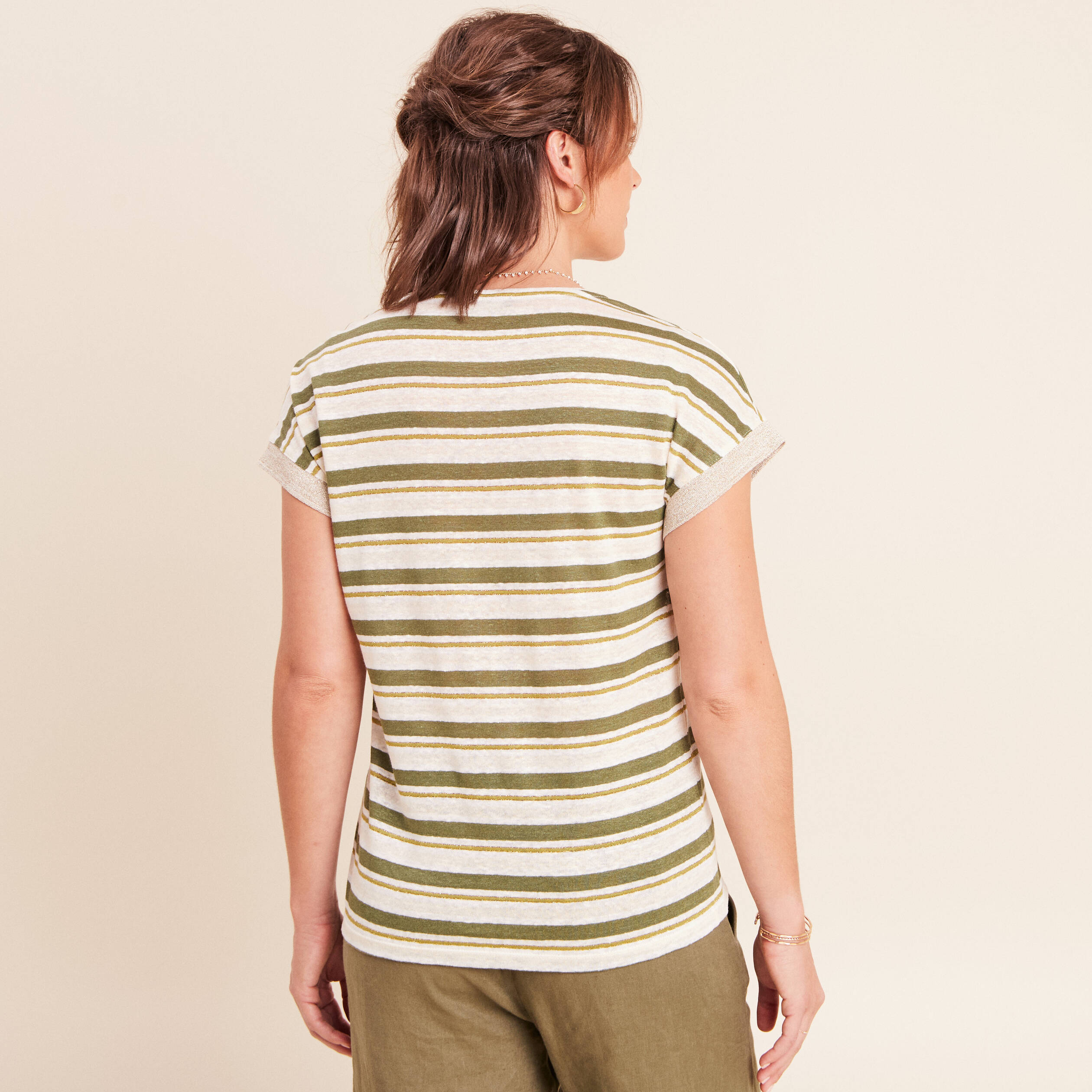 T-shirt manches courtes vert femme
