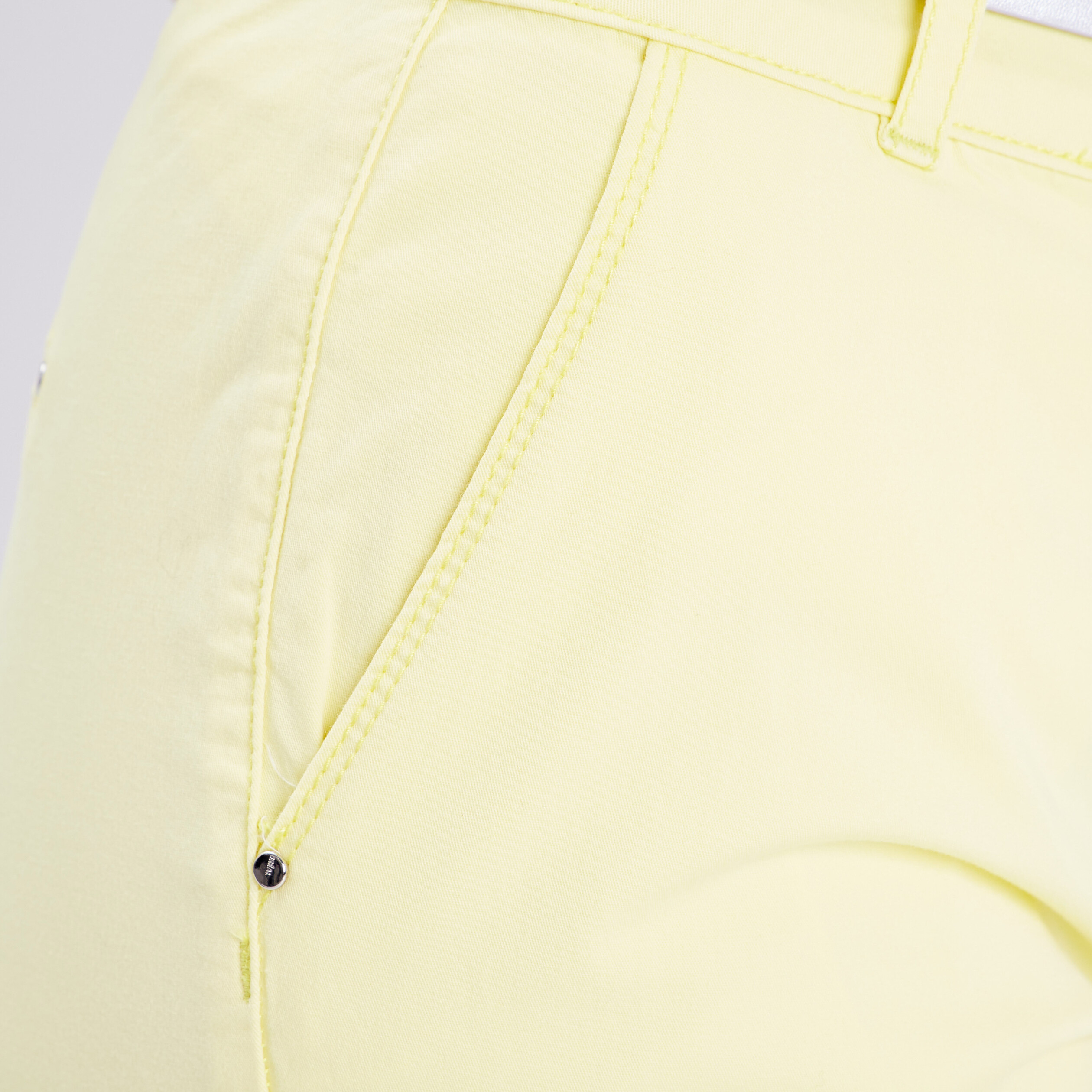 Pantalon chino droit jaune pastel femme