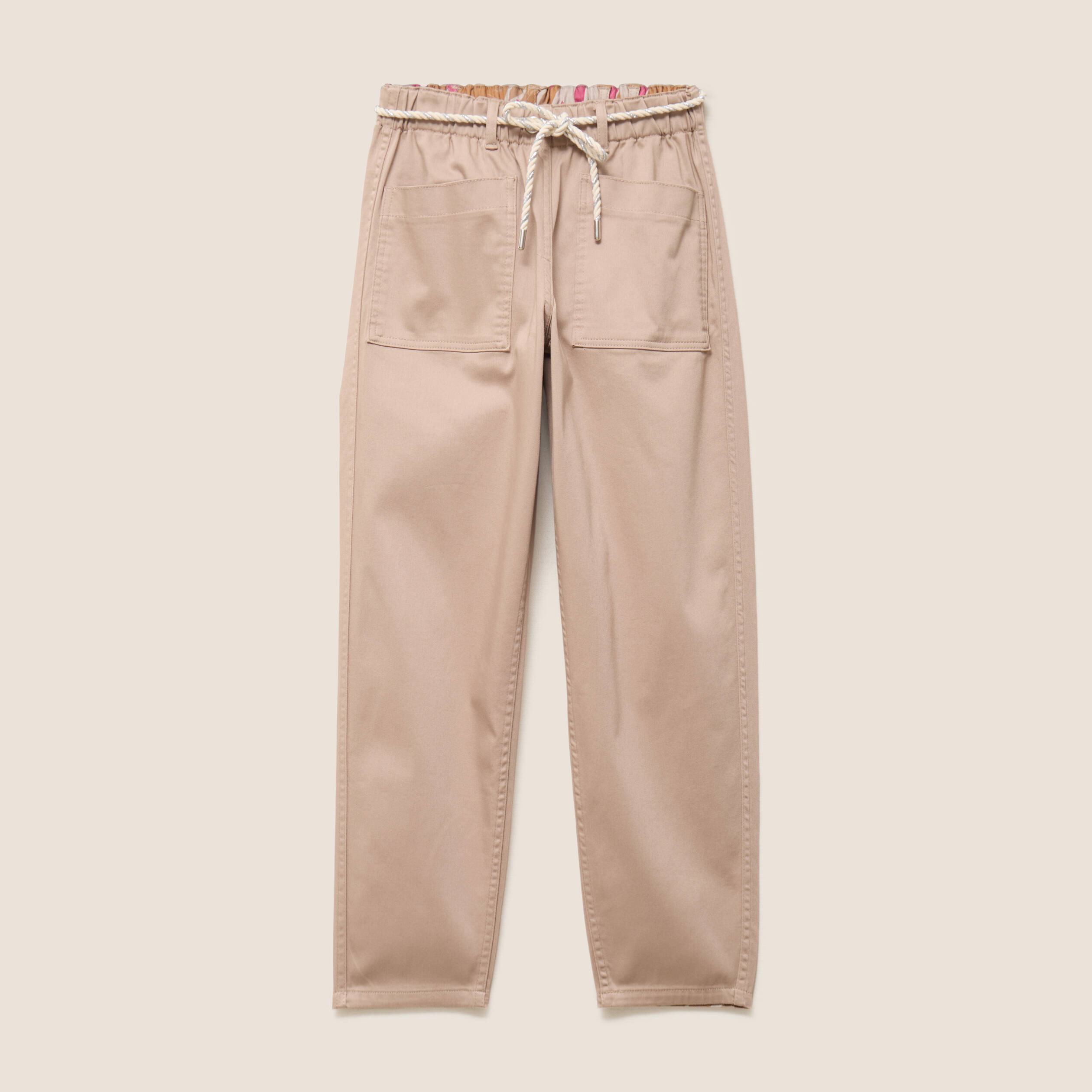 Pantalon droit r&eacute;versible marron femme
