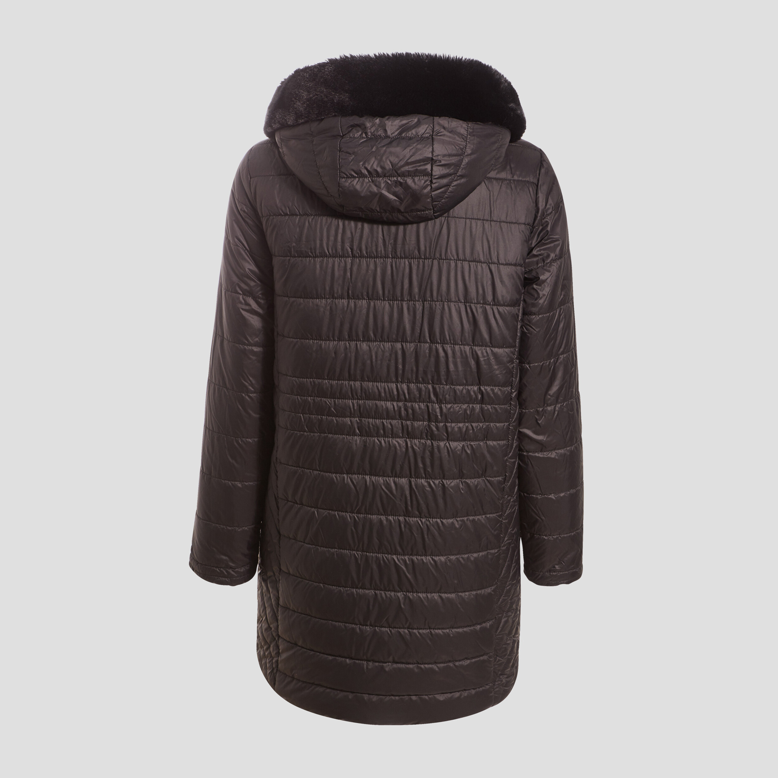 Doudoune droite réversible noir femme