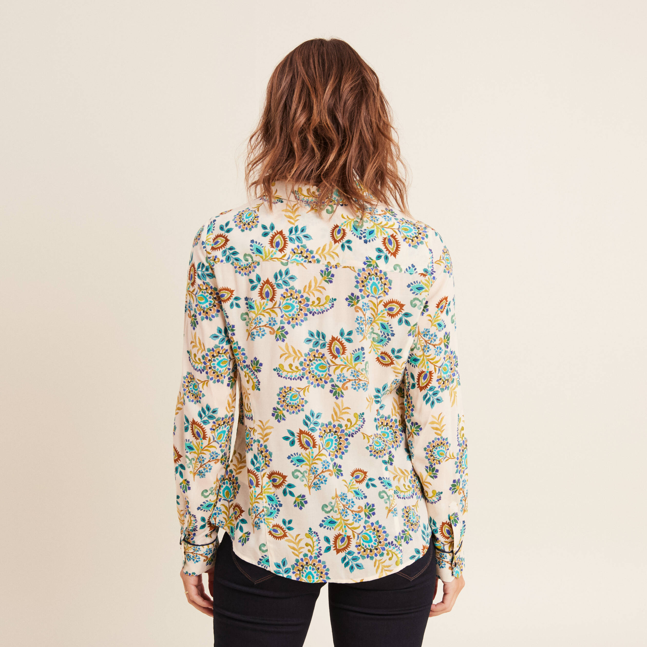 Chemise manches longues blanc femme
