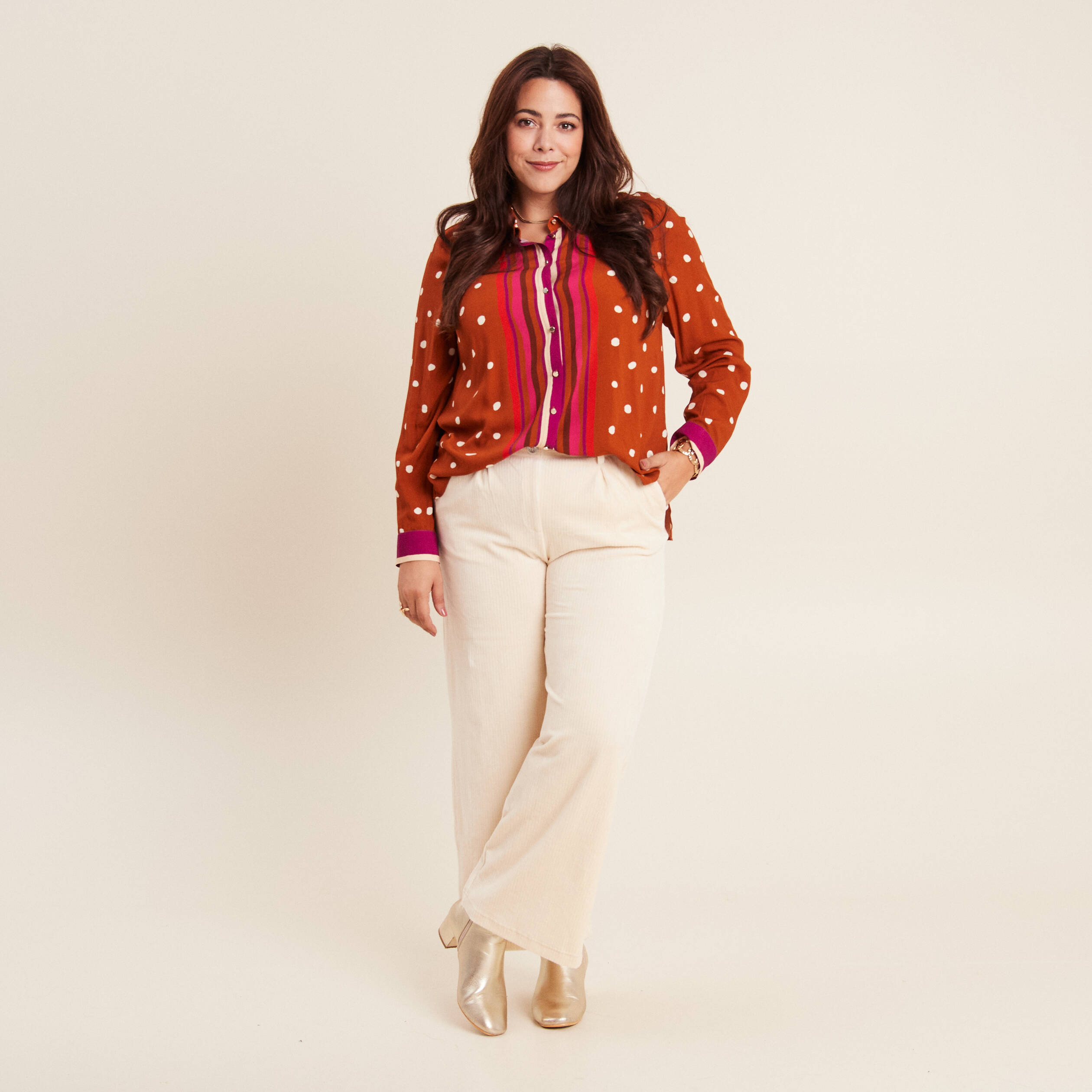 pantalon large velours ivoire femme Pantalon large velours ivoire femme