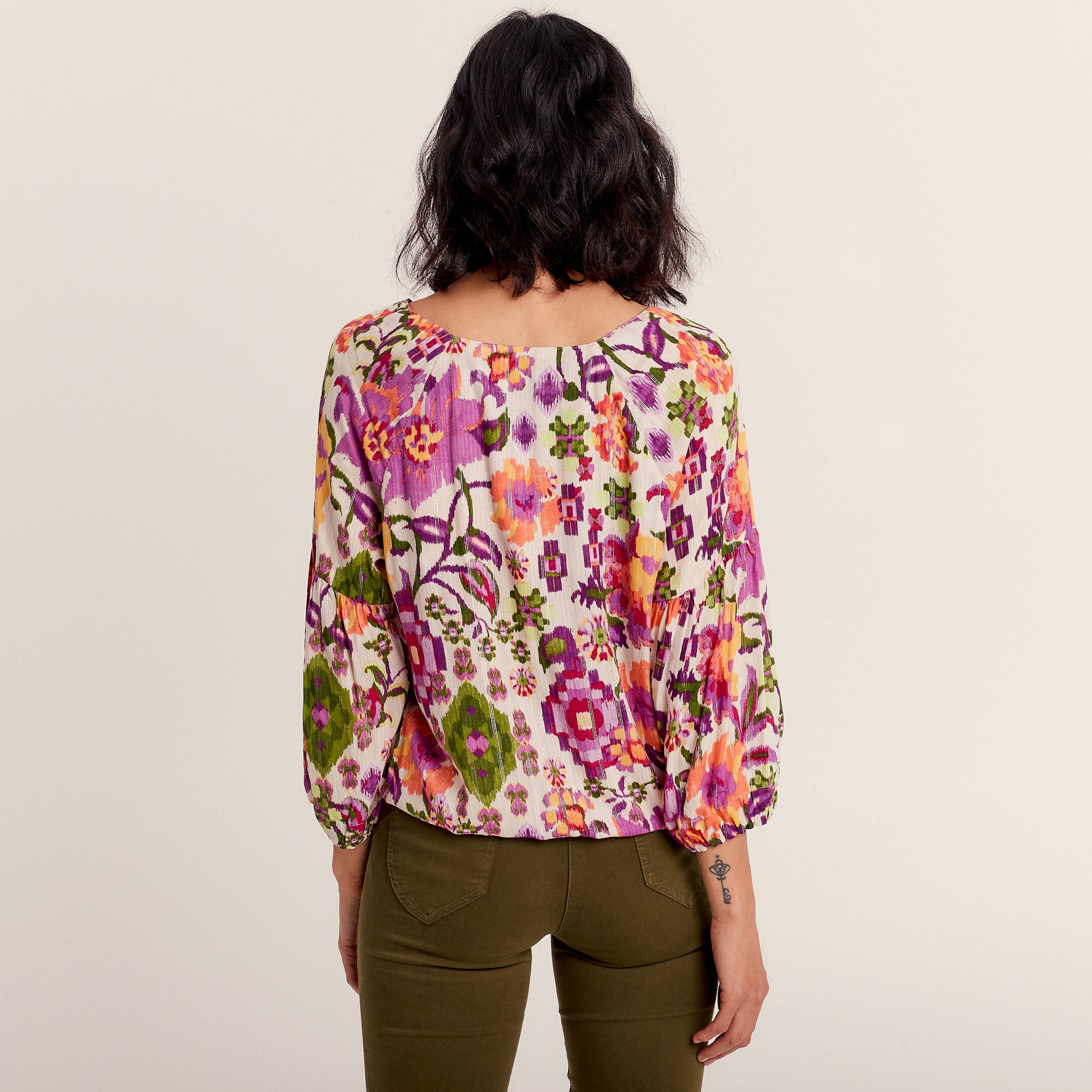 Blouse manches 3 4 prune femme Breal
