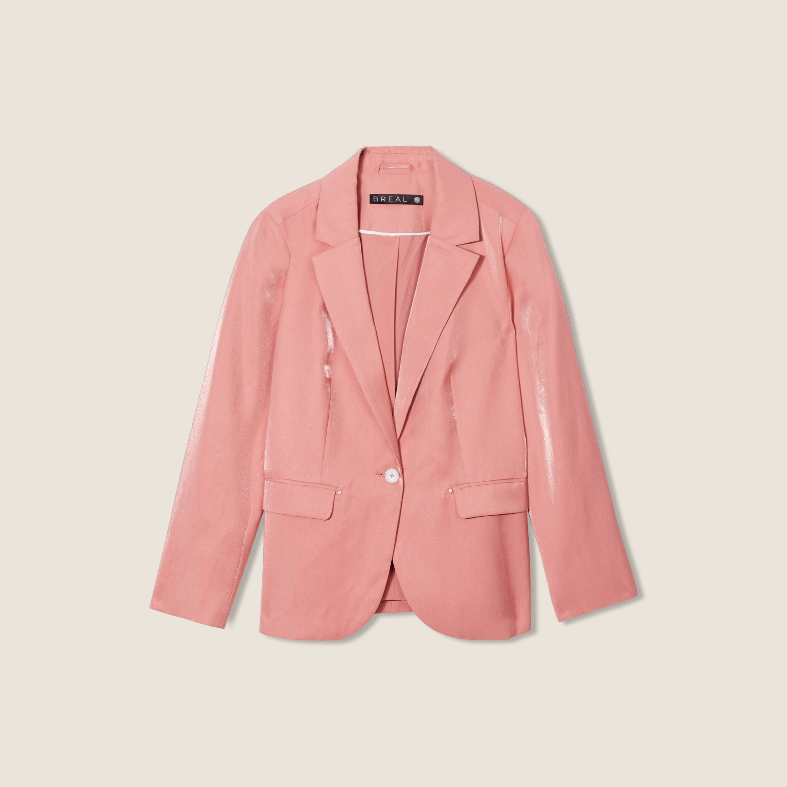 Veste tailleur irisé terracotta femme