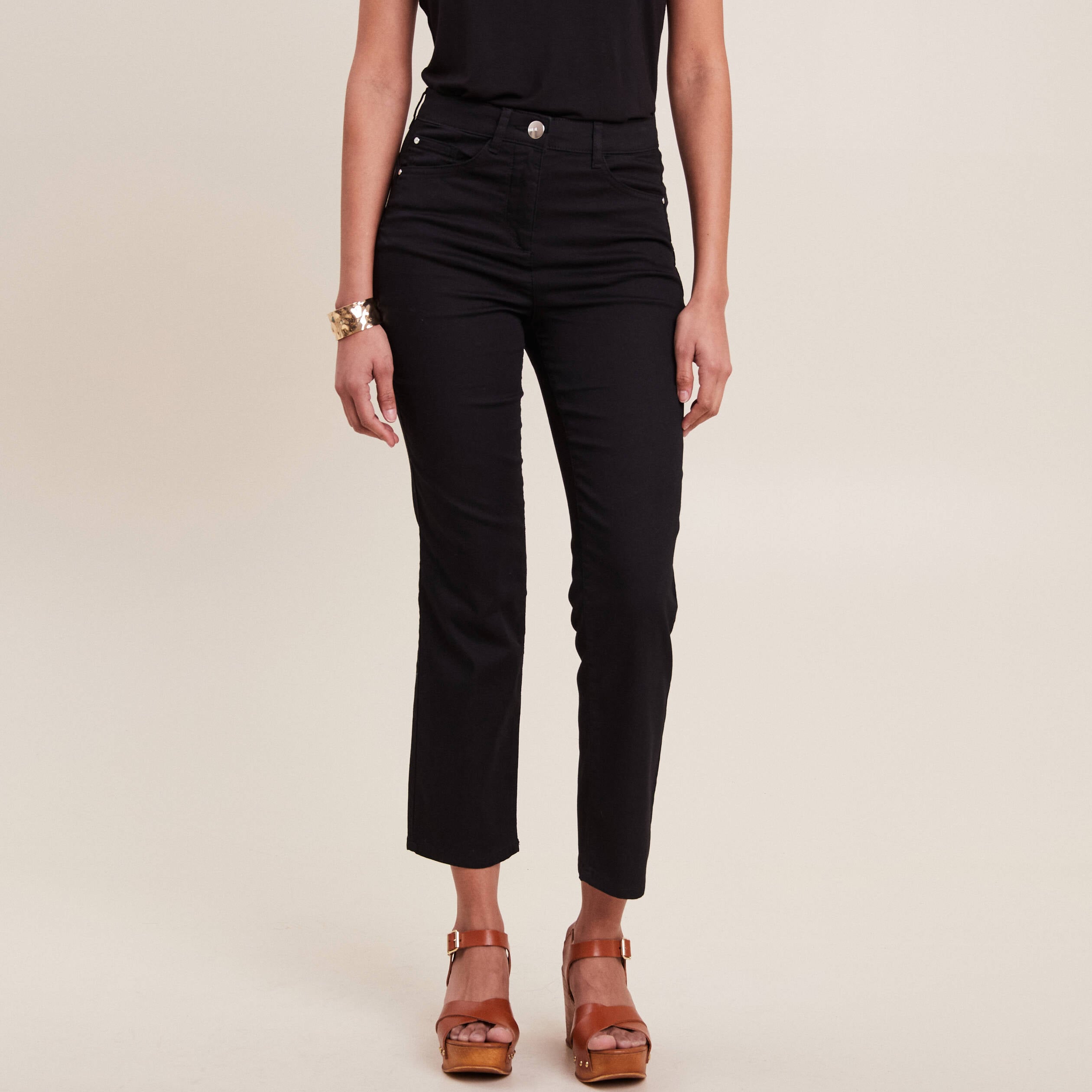 Pantalon magique Le L&eacute;ger coupe droite noir femme