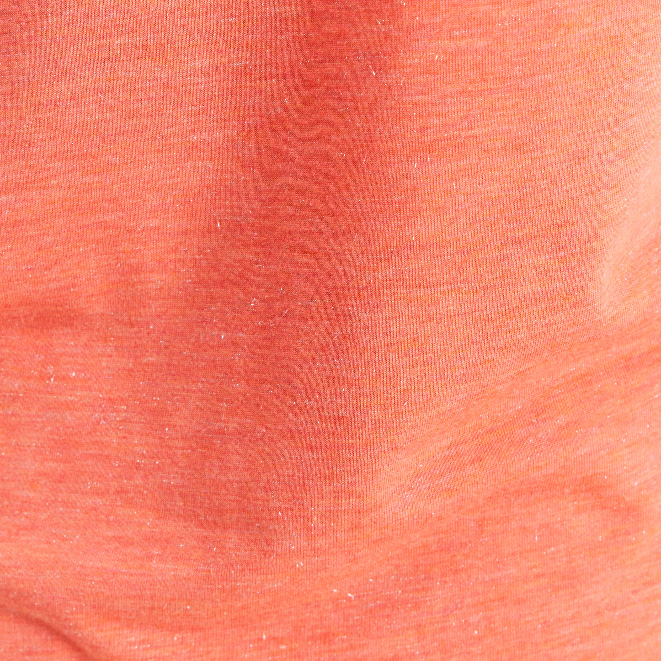T-shirt col v manches courtes orange fluo femme