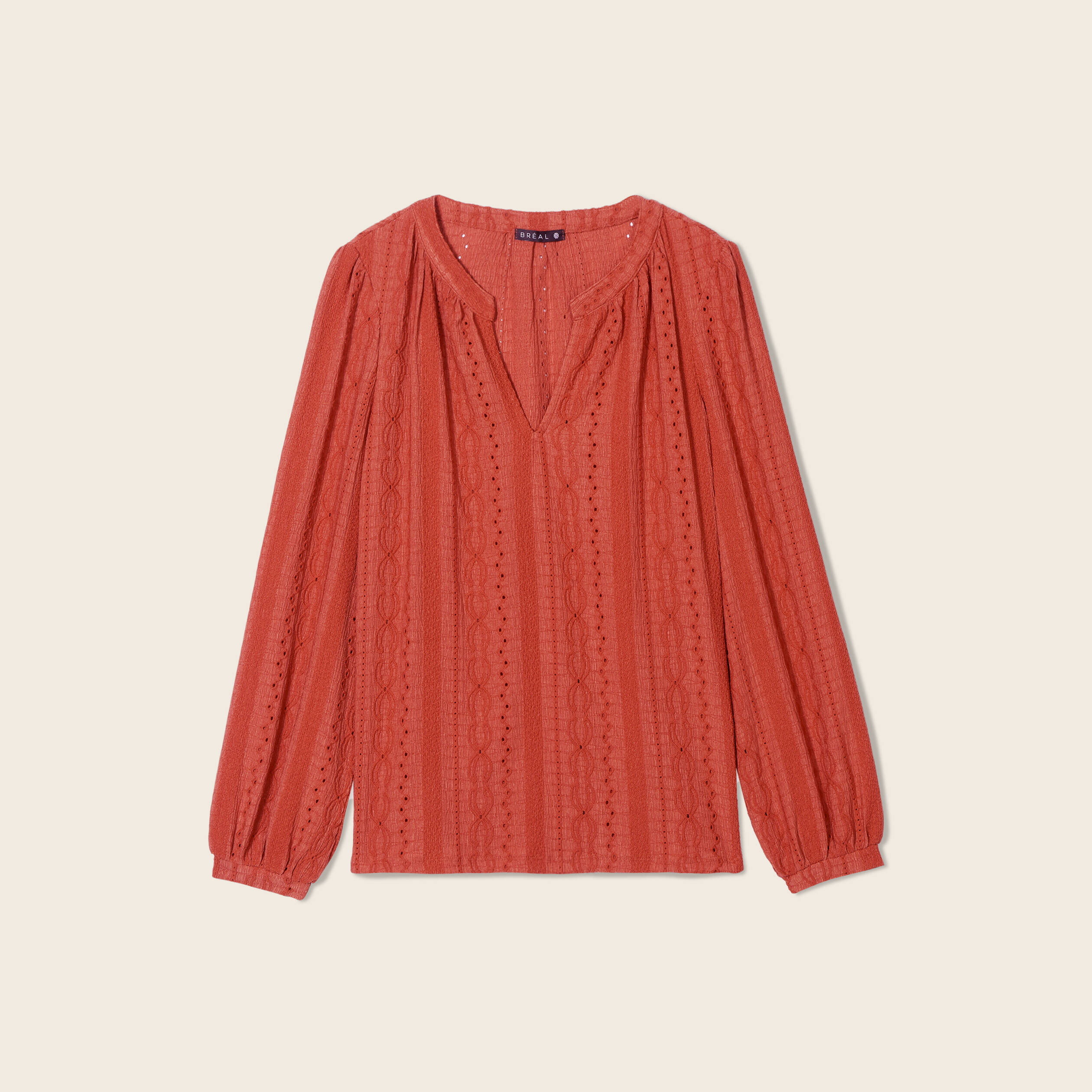 Blouse manches longues vieux rose femme