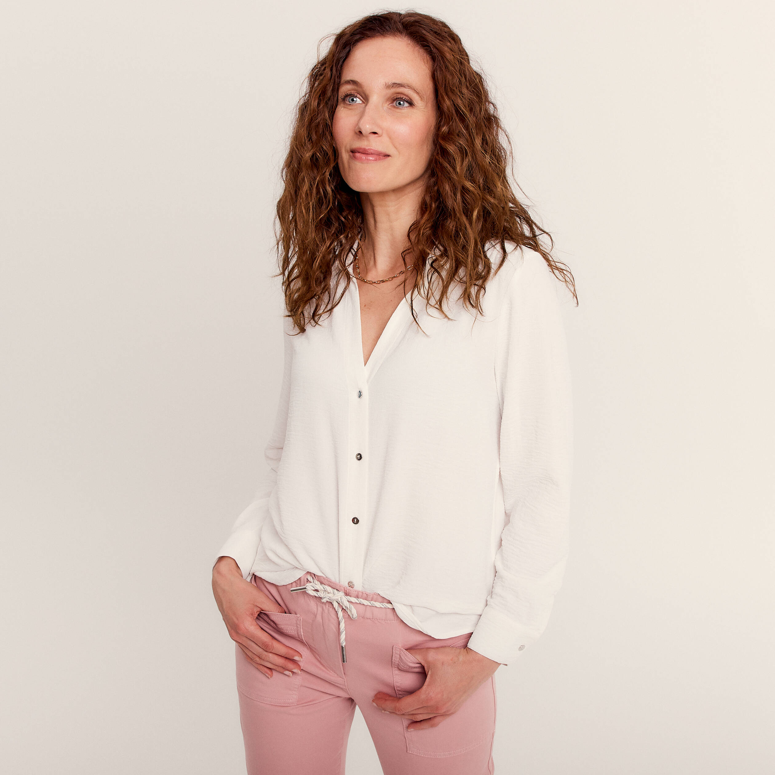 Bréal Chemise Femme Manches Longues Bréal Chemise Ecru Femme