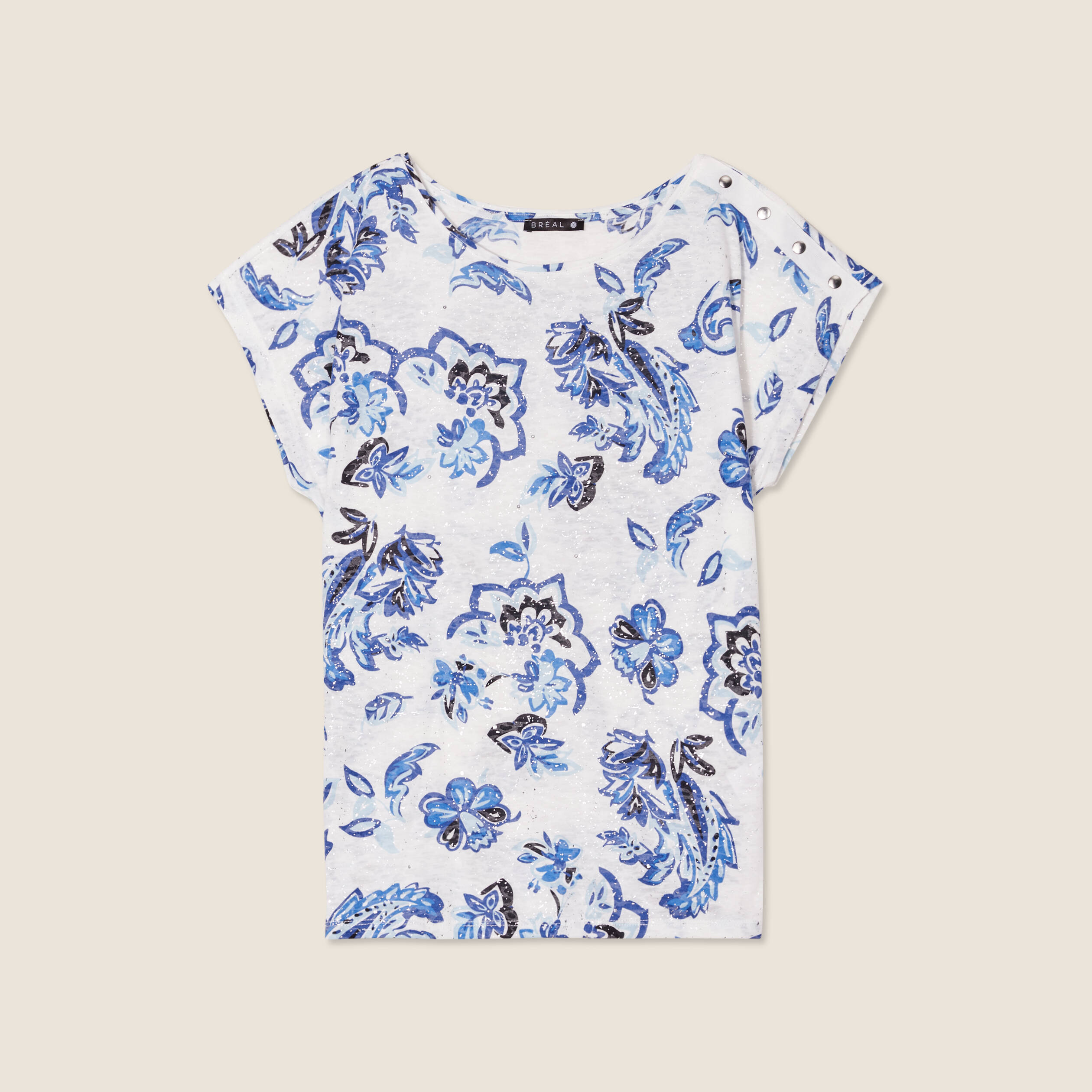 T-shirt manches courtes ecru femme