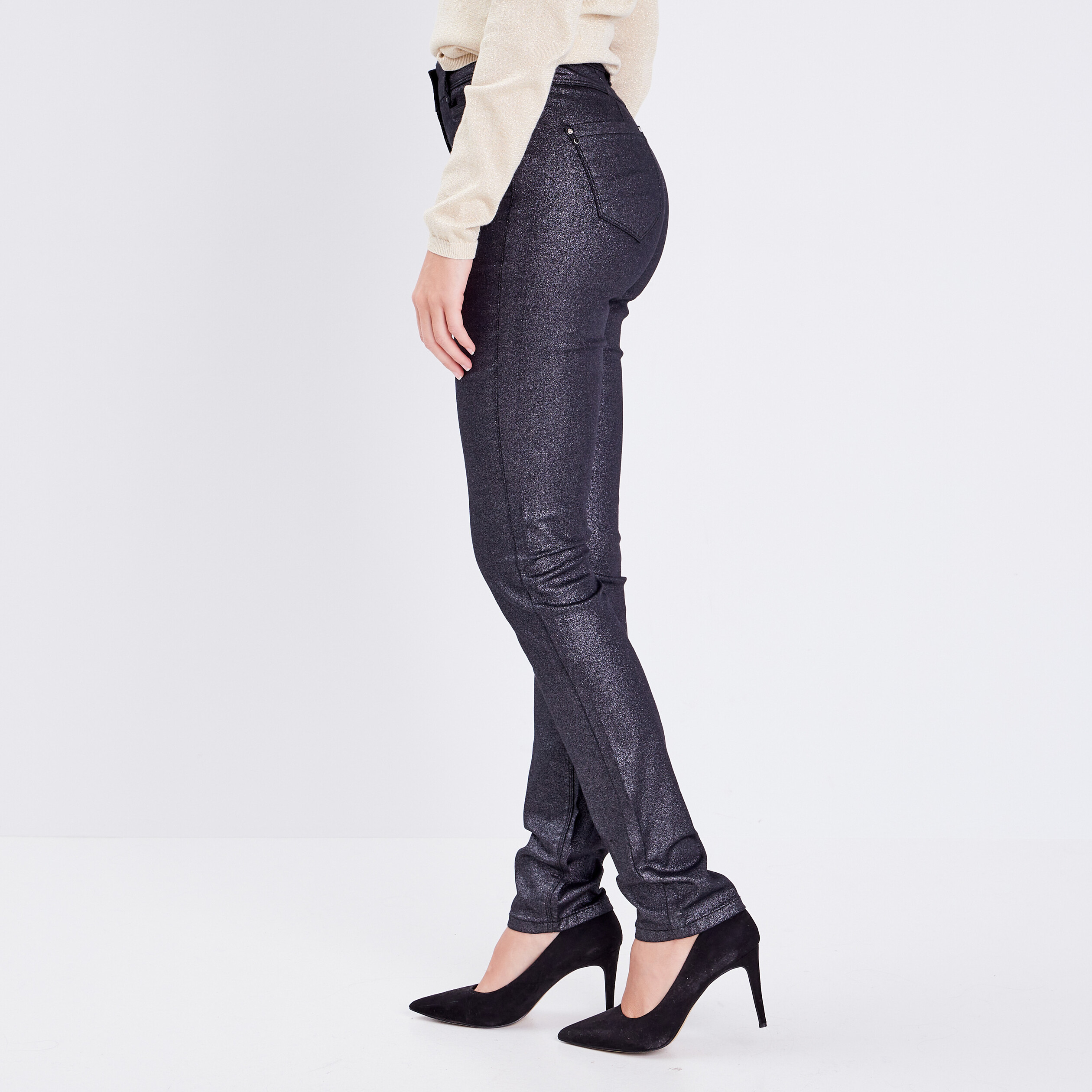 Pantalon sales argenté femme