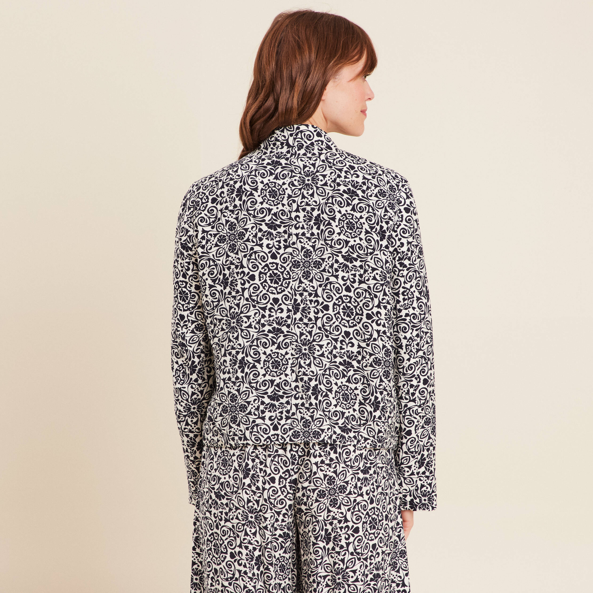 Veste ouverte doublée bleu marine femme