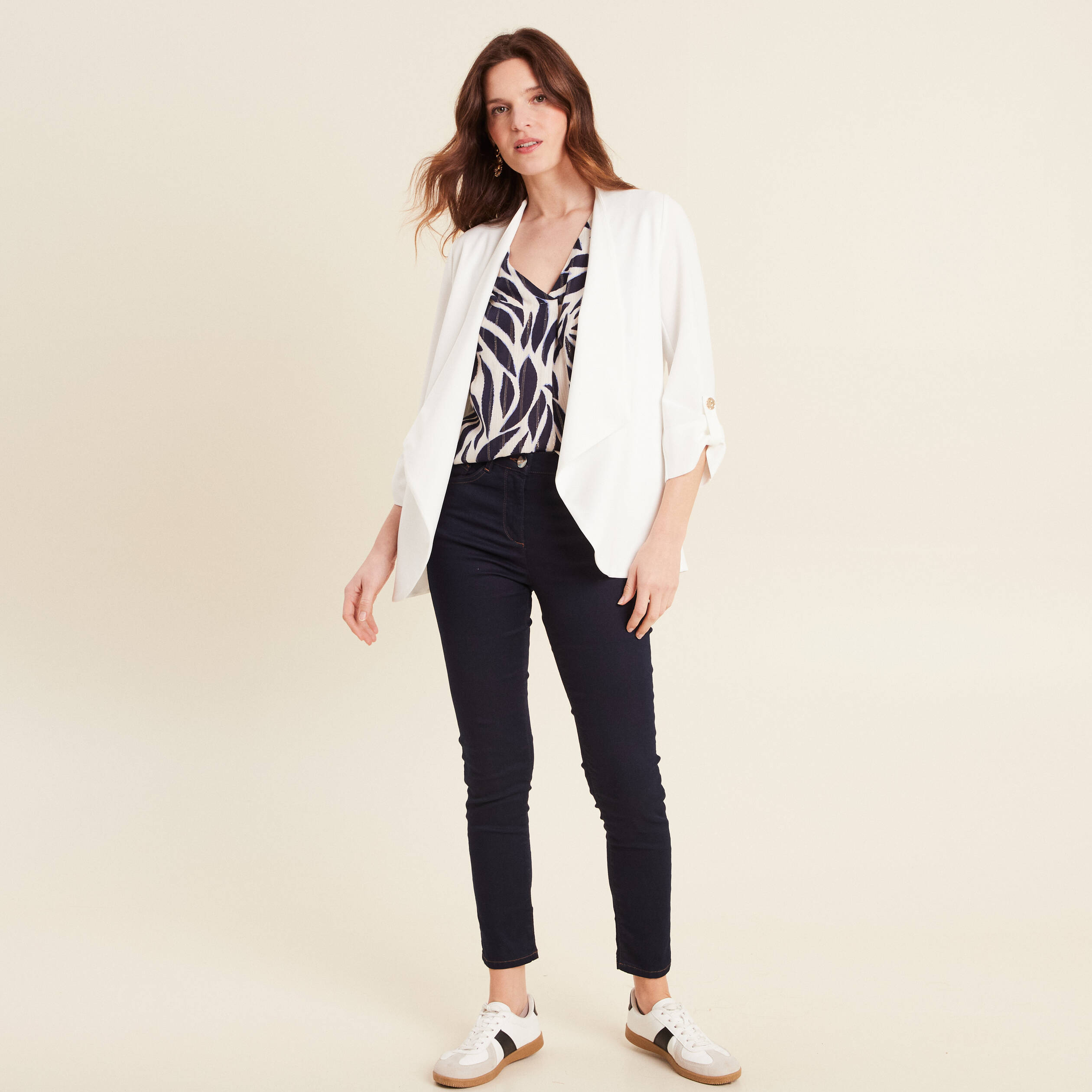 Blouse sans manches bleu foncé femme