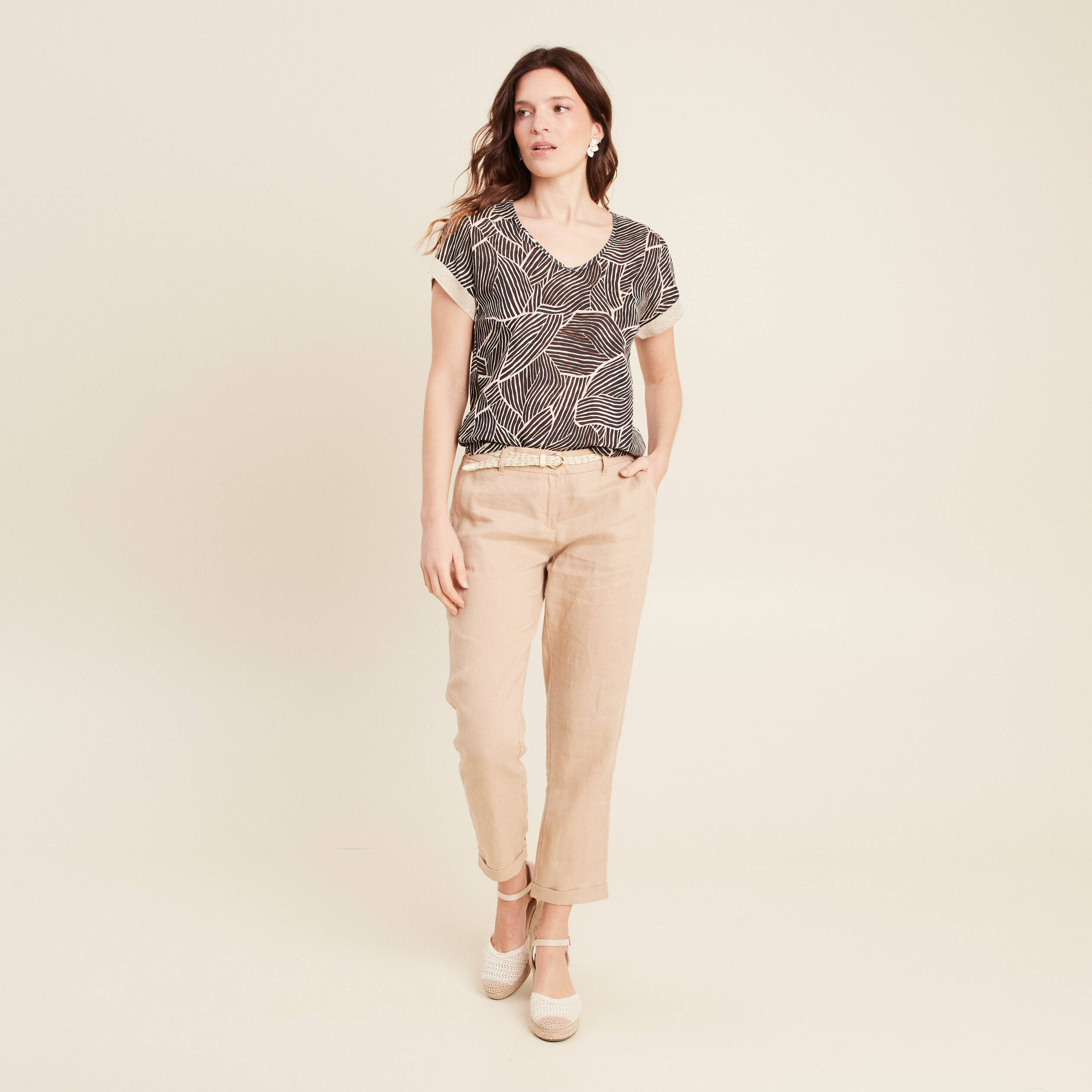 T-shirt manches courtes noir femme
