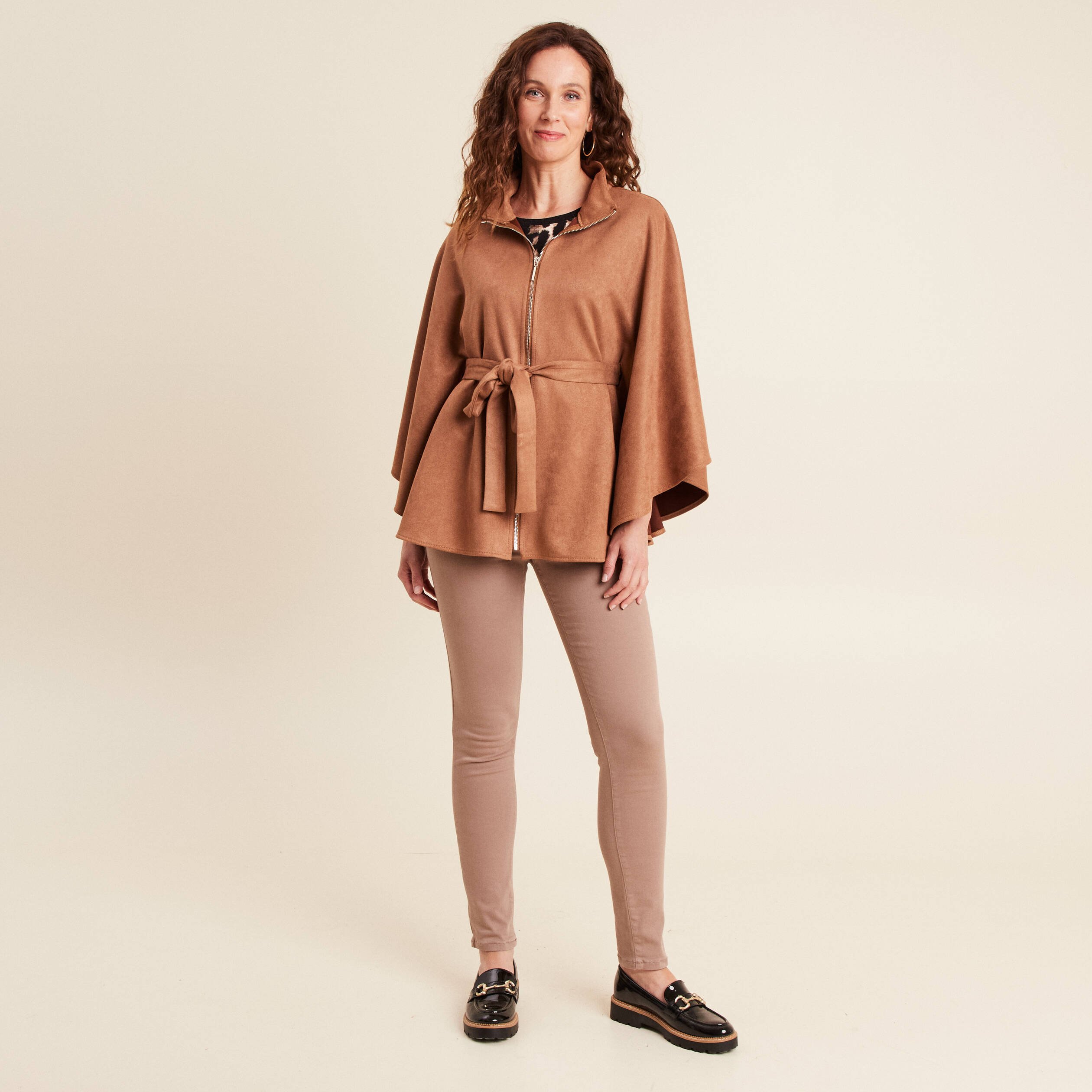 T-shirt en coton manches courtes beige clair femme