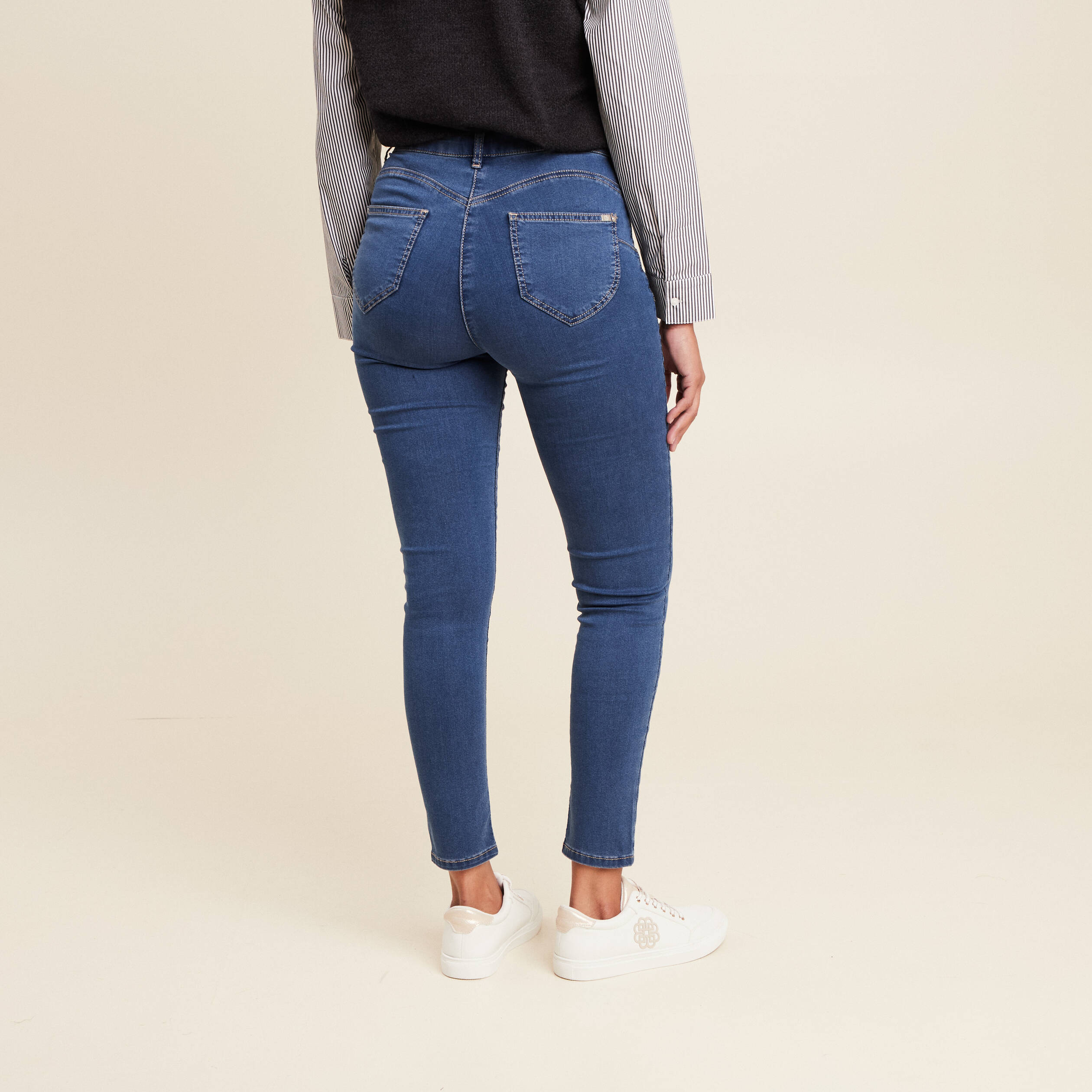 jeans leger taille standard 78eme denim double stone femme Jeans léger taille standard 7/8ème denim double stone femme