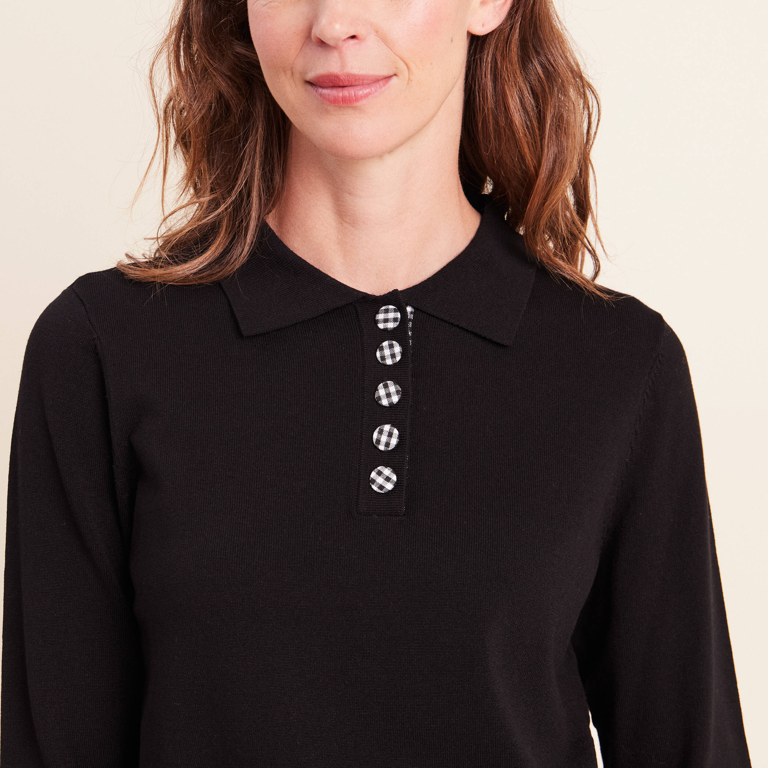 Polo noir femme