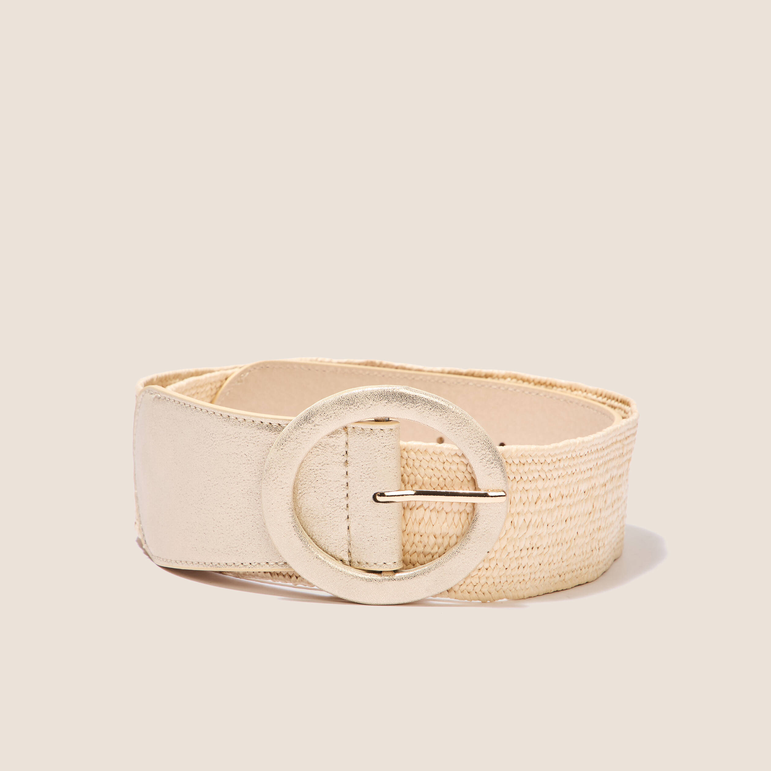 Ceinture large élastiquée ivoire femme