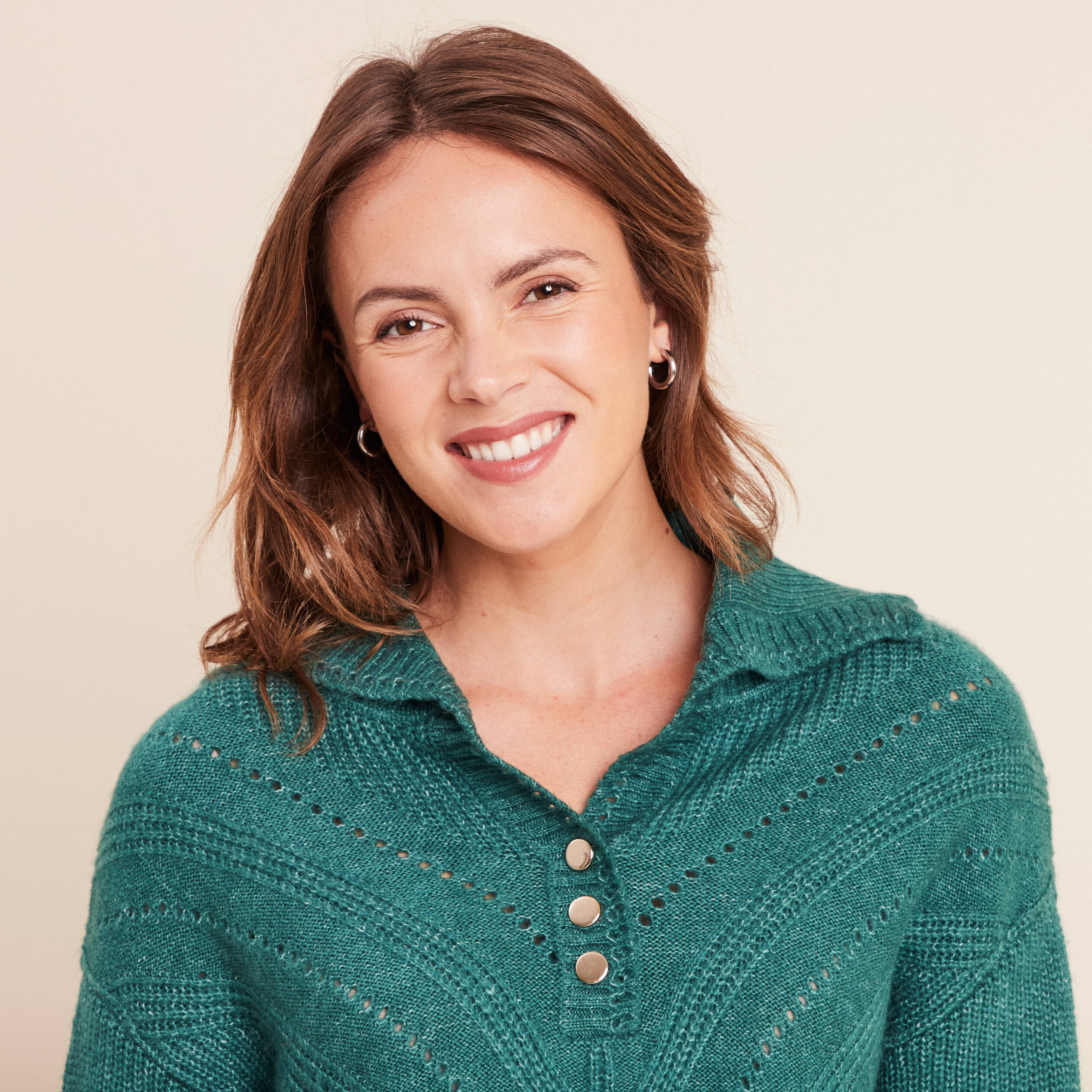 T-shirt col polo, chemise manches longues vert Anne Weyburn | La Redoute
