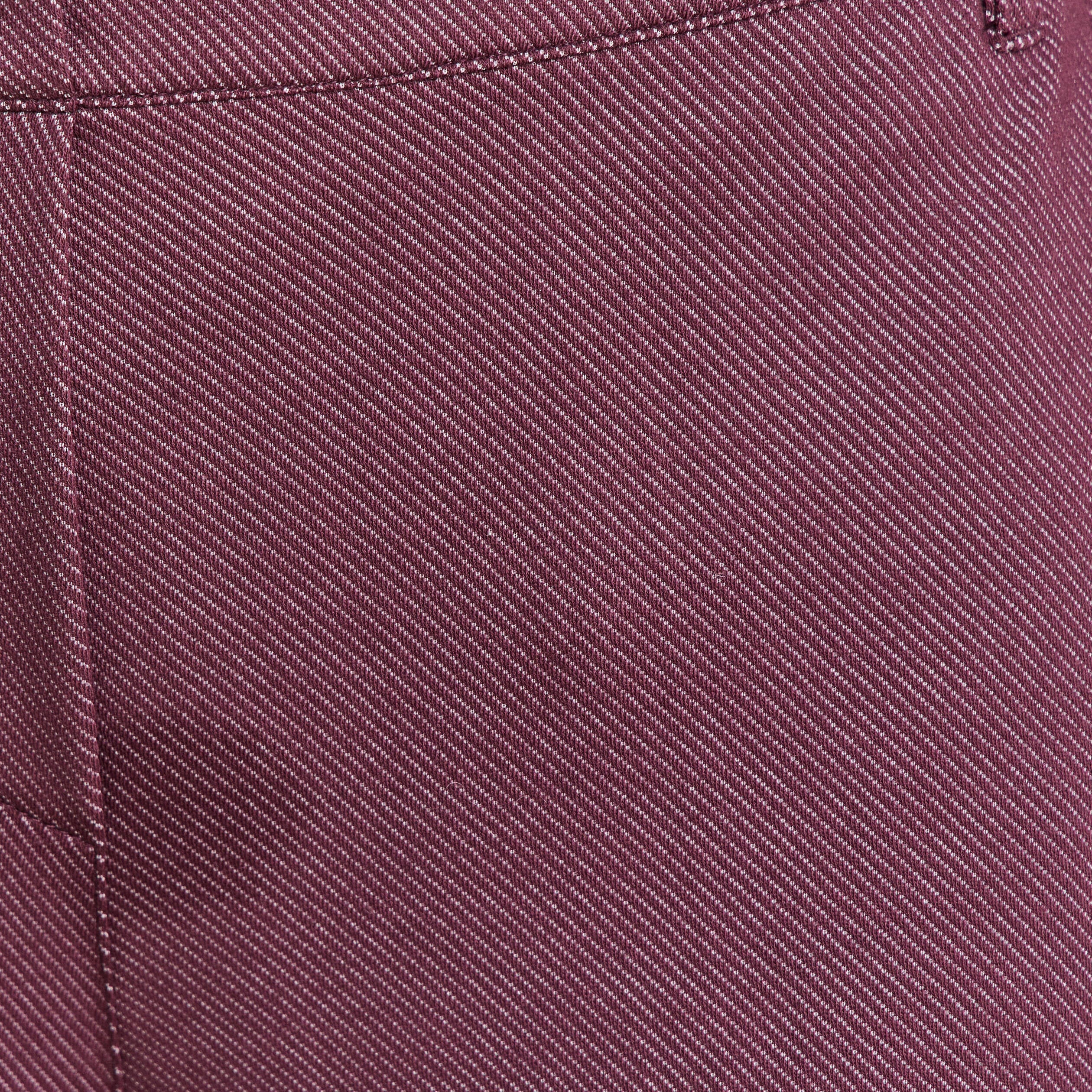 Jean large 7/8&egrave;me bordeaux femme